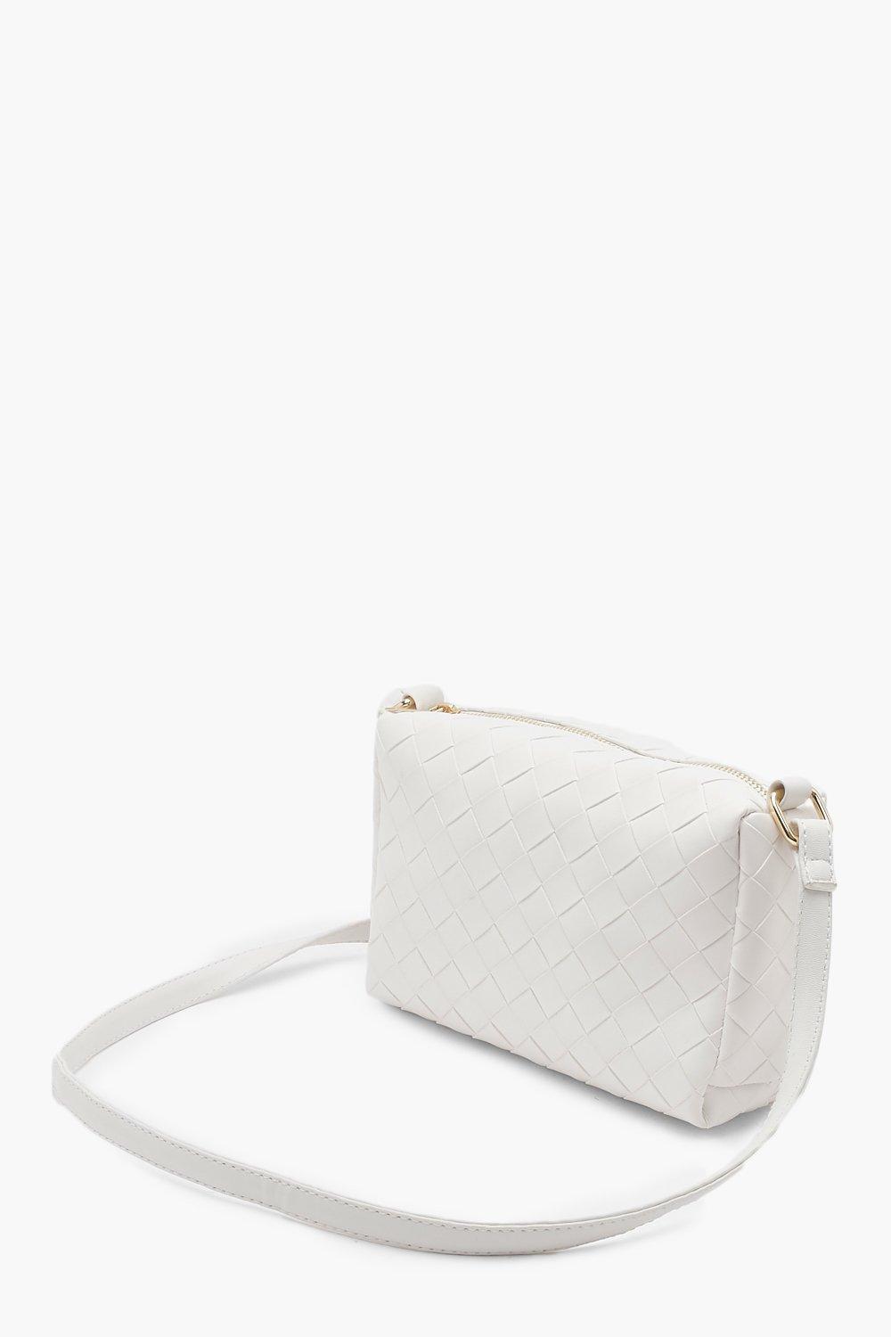 boohoo Braid Handle Structured Cross Body Bag - White - One Size