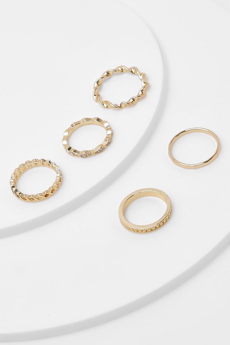 Gold Chain Link Multi Ring Set image number 1