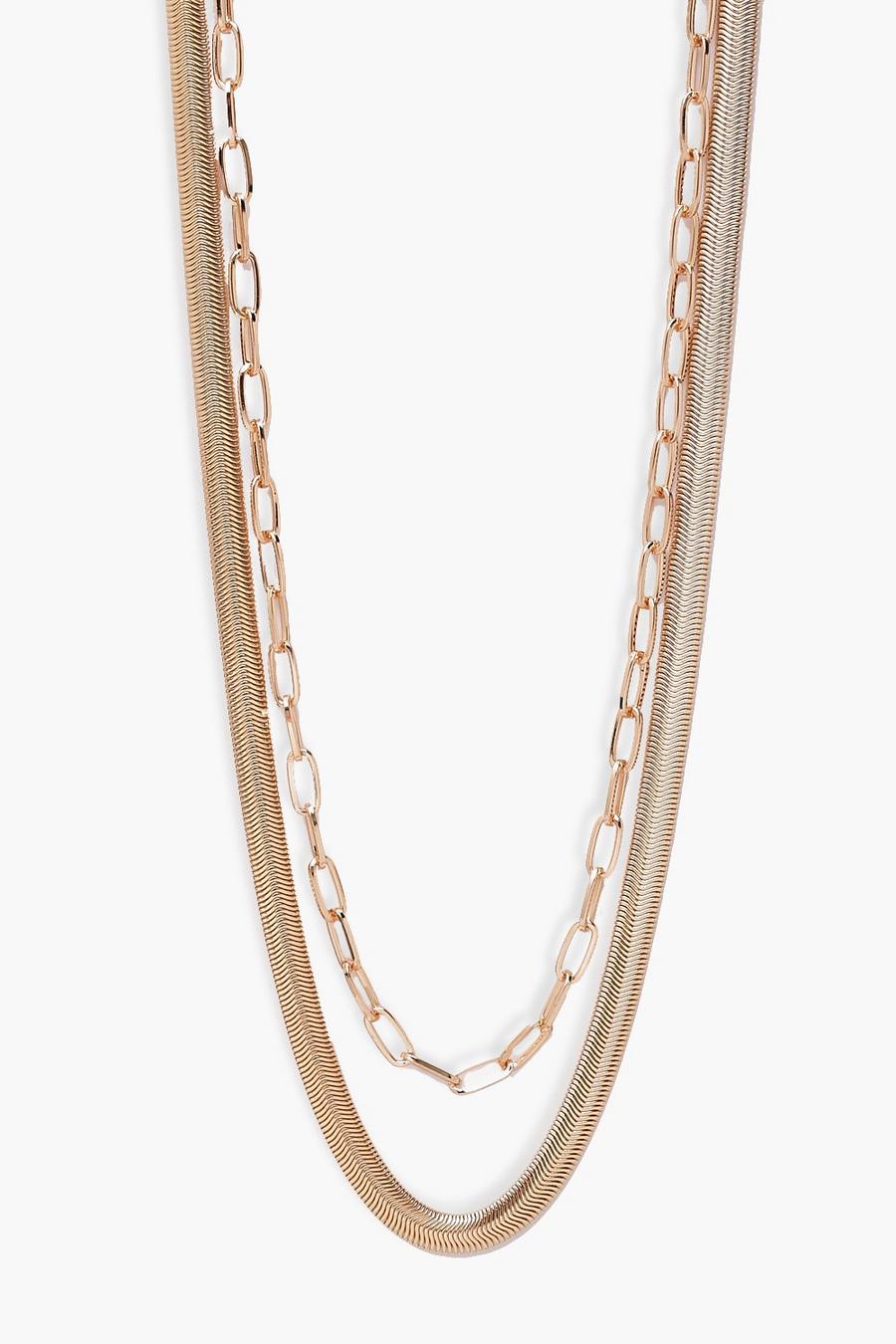 Gold Double Assorted Chain Necklace image number 1