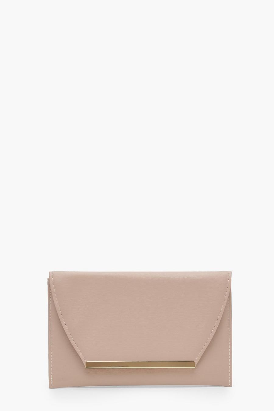 Nude Large Bar Pu Clutch & Chain image number 1