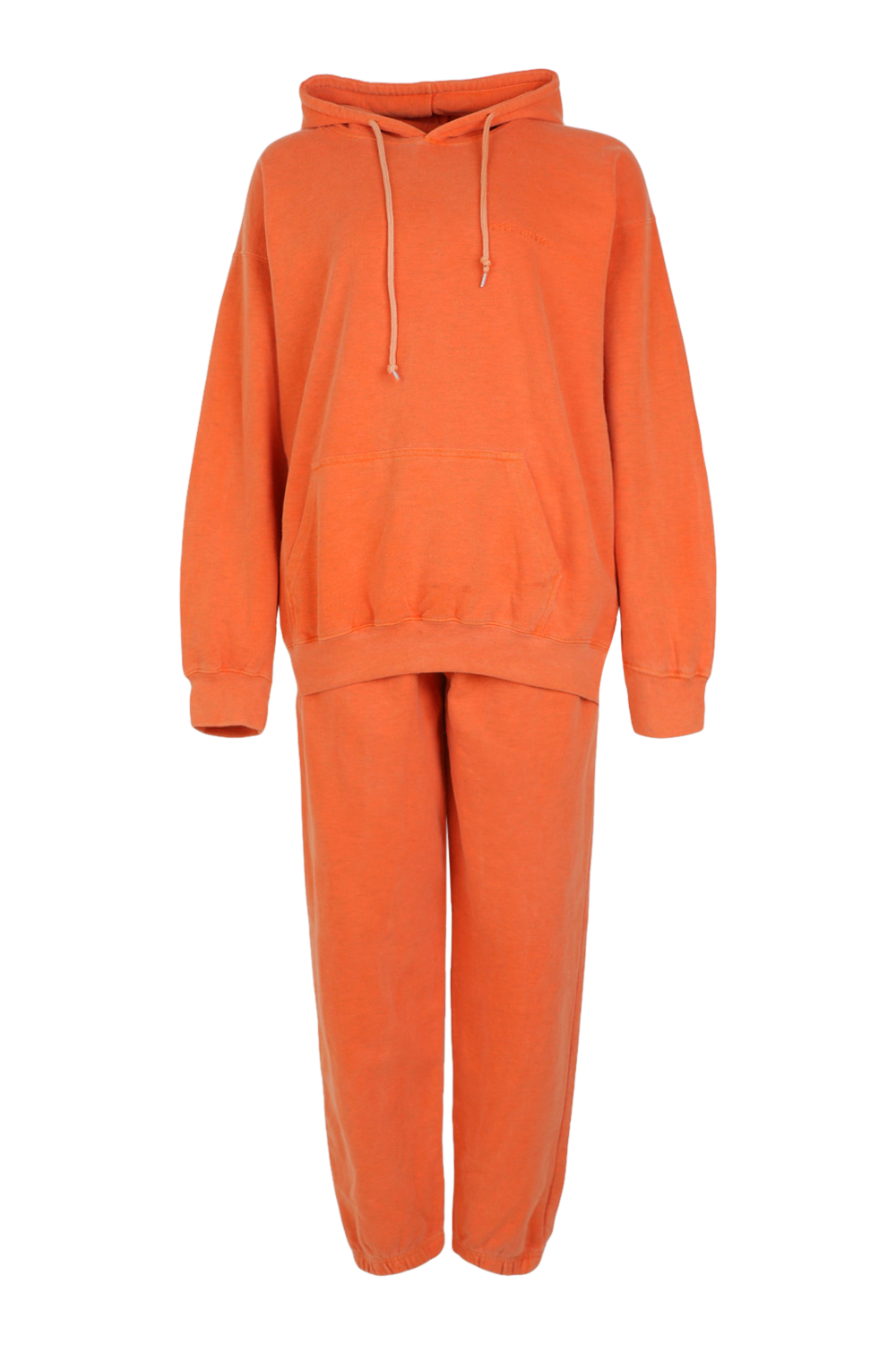 Orange Overdyed Marl Hooded Tracksuit