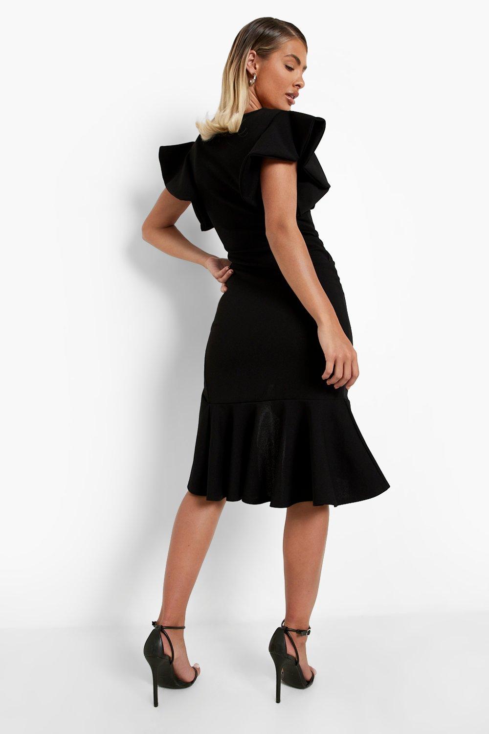 Black peplum hem dress sale