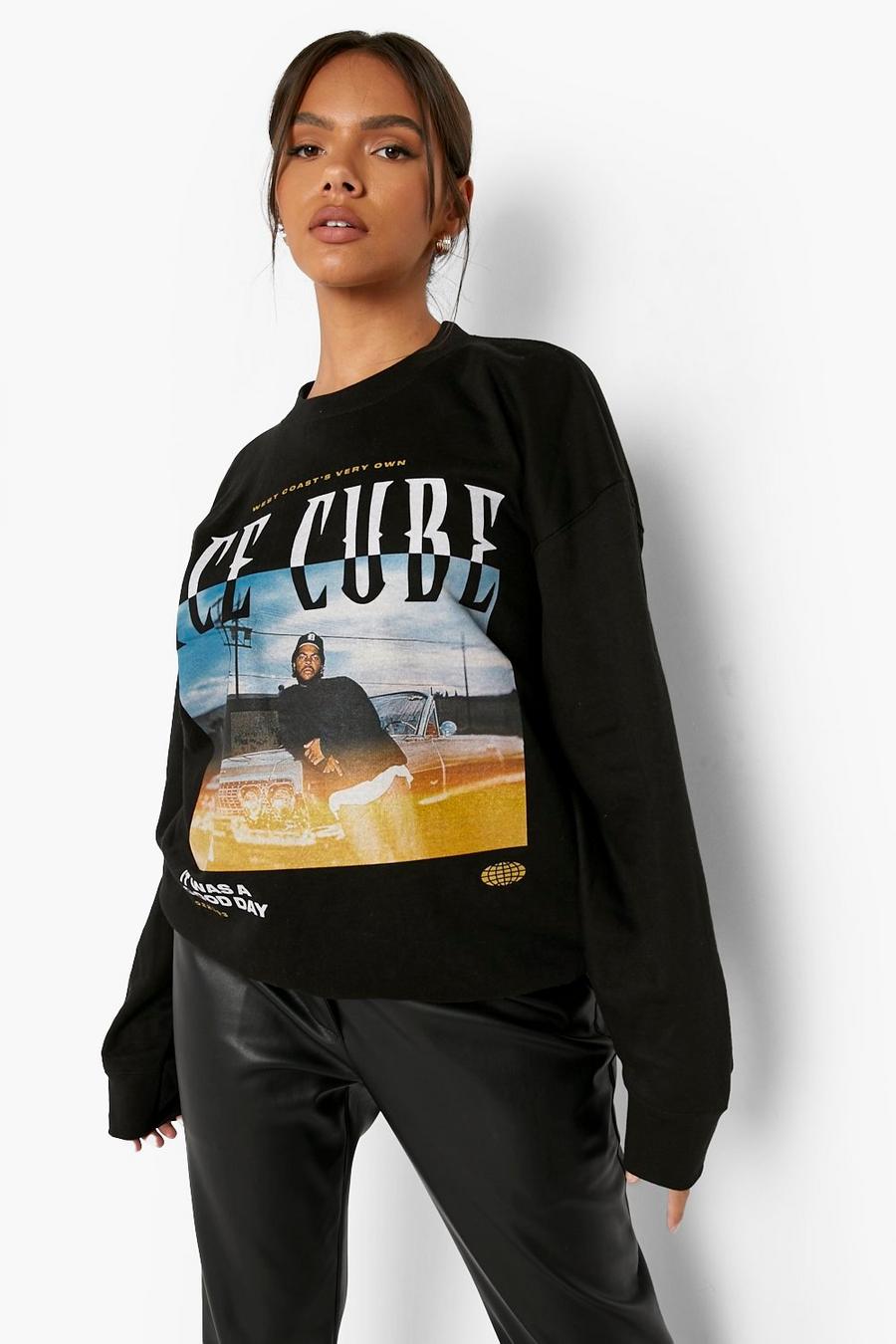 Black Ice Cube License Ombre Oversized Sweater image number 1