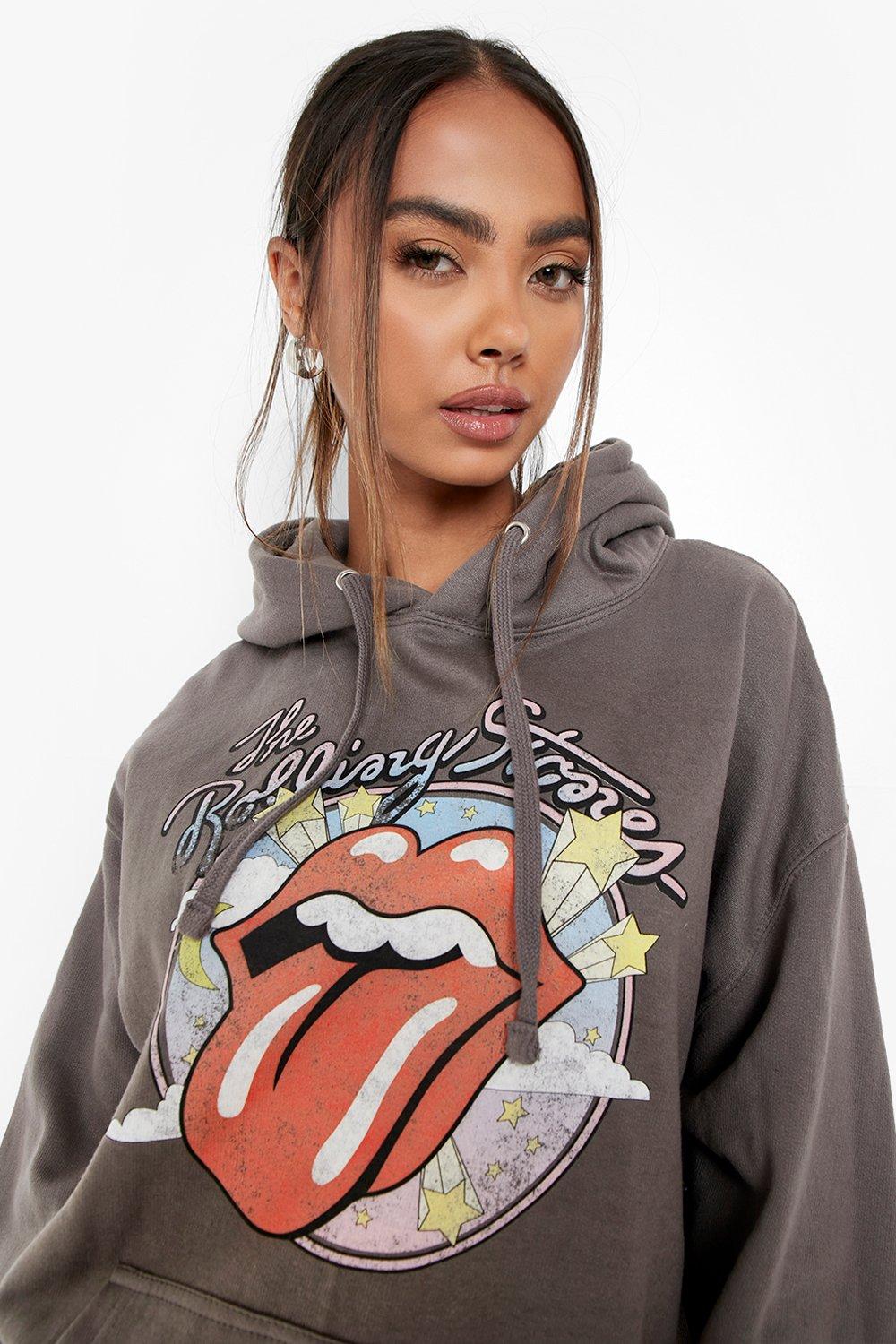 Sudadera oversize con capucha y estampado de los Rolling Stones