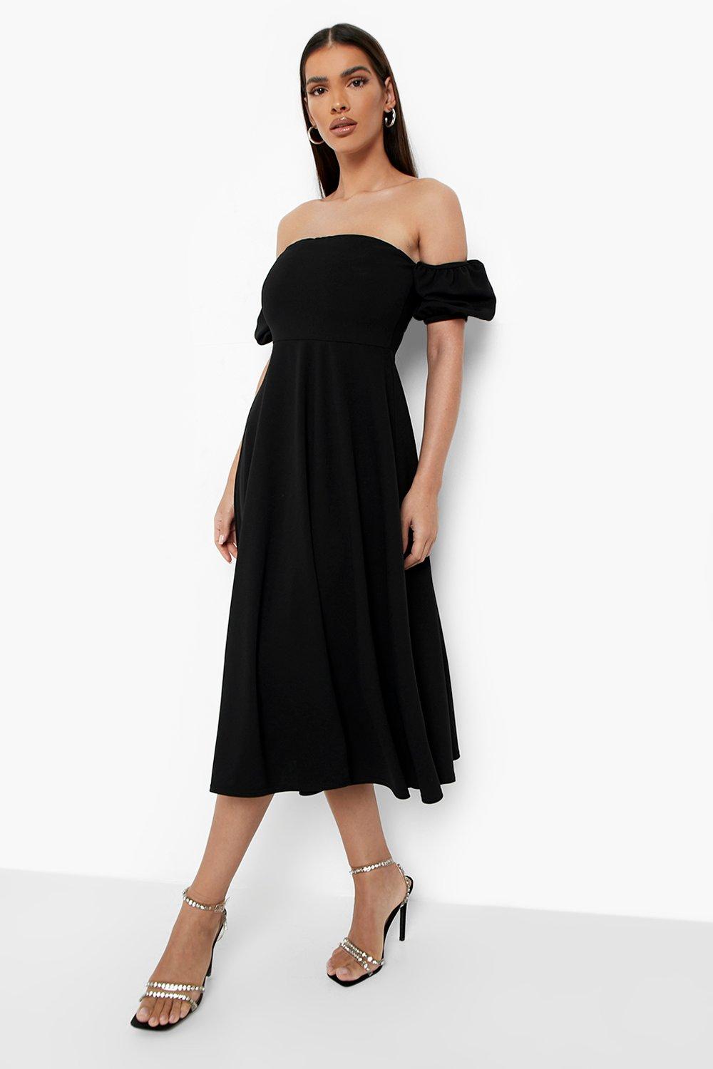 bardot midi skater dress