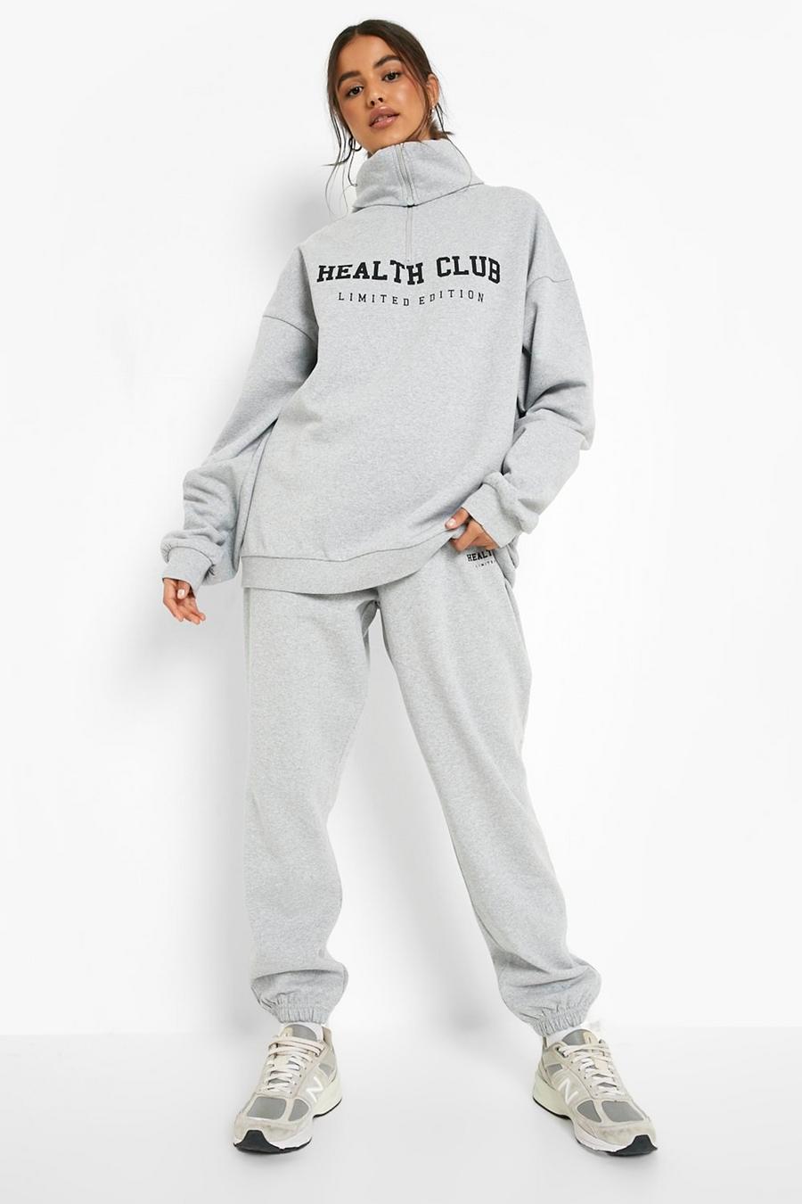 Ash grey Recycled Health Half Zip Sweater Tracksuit image number 1