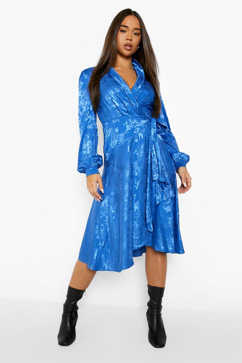 Jacquard wrap dress hotsell