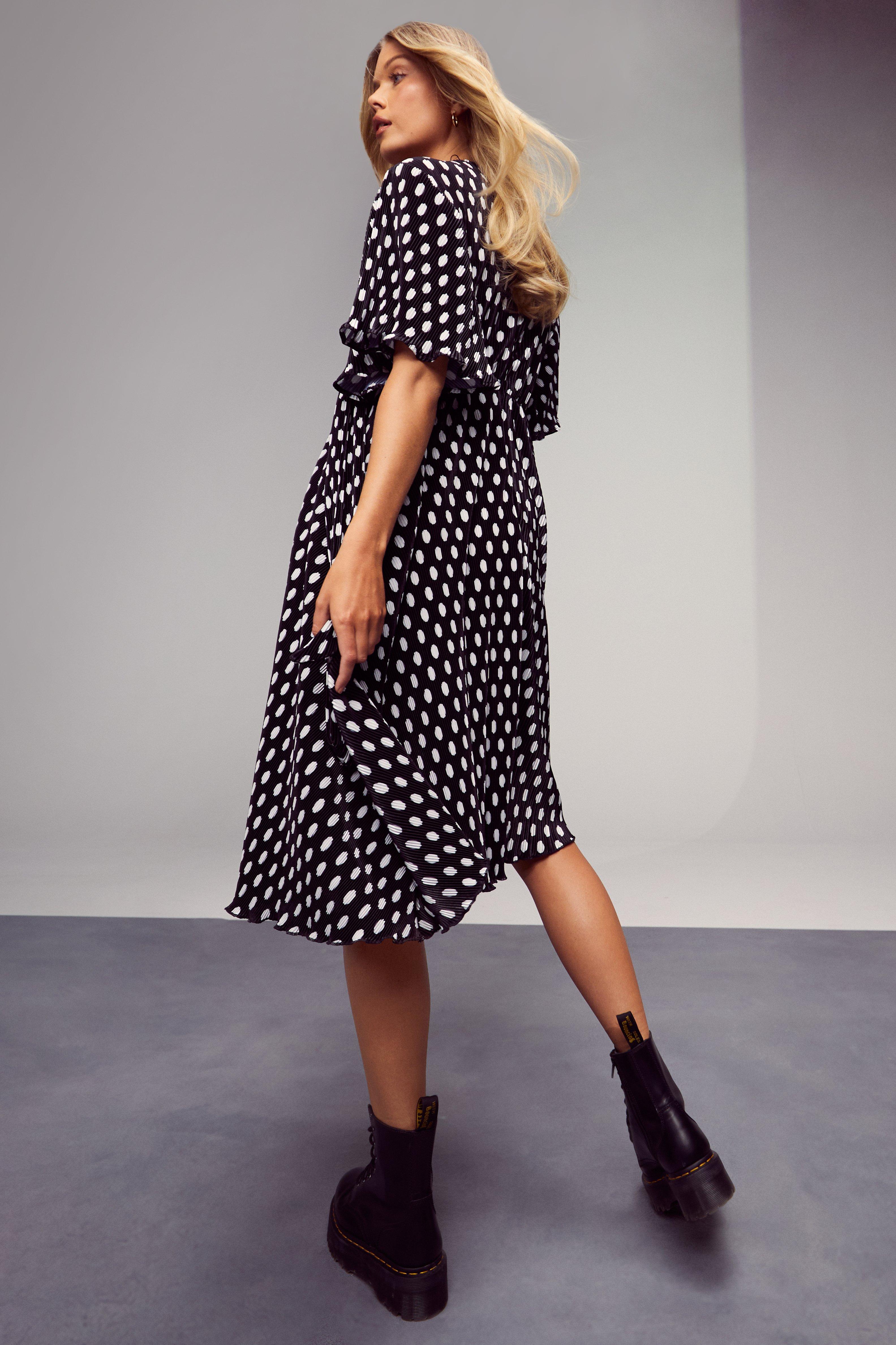 Midi wrap outlet dress polka dot