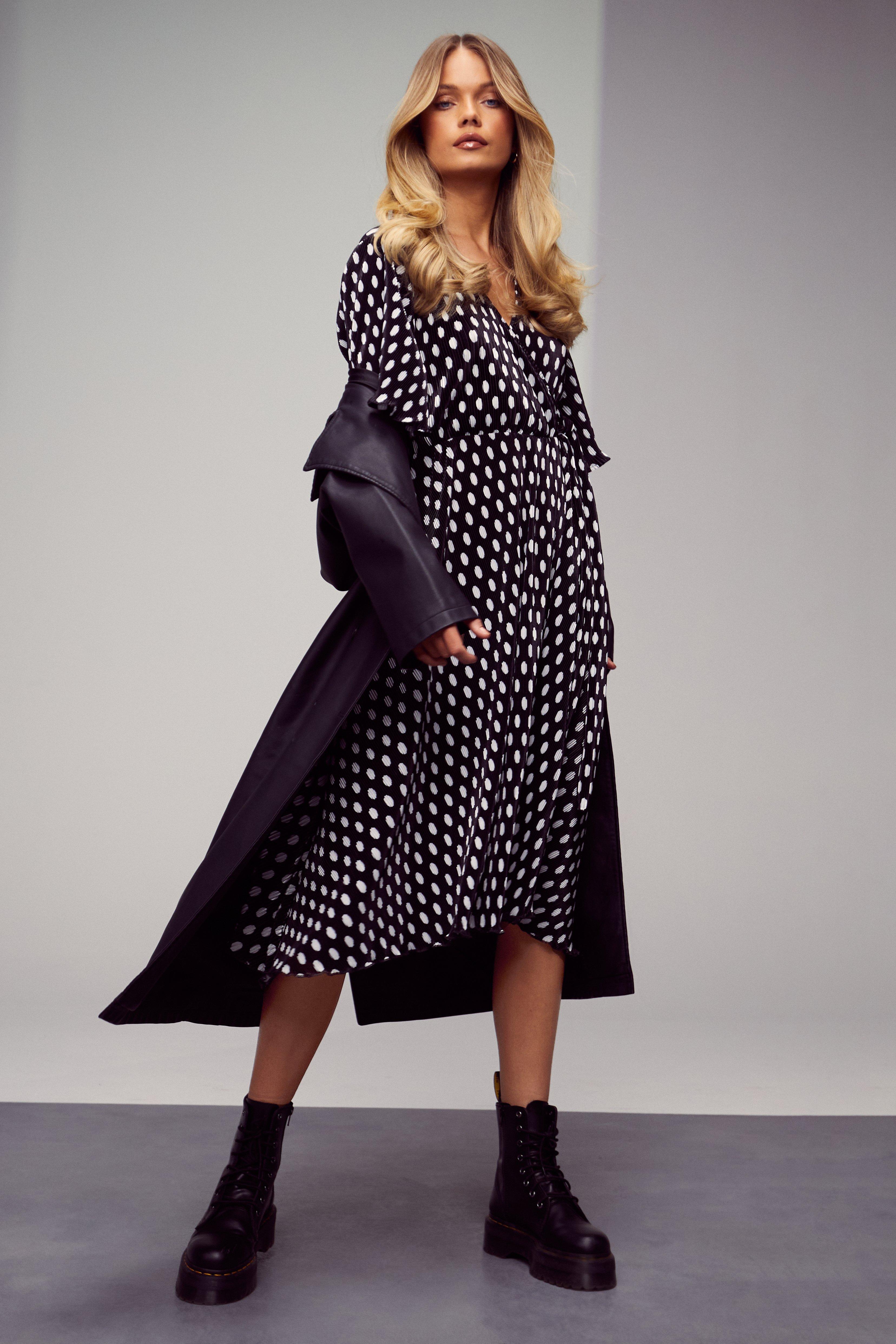 Polka dot outlet dress massimo dutti