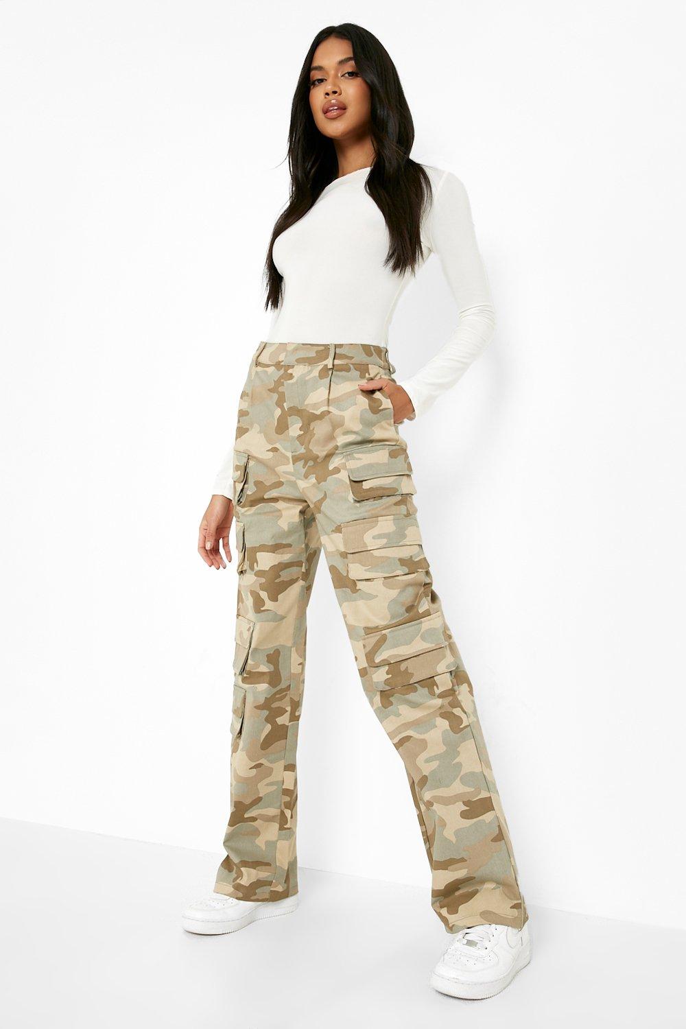 camo print cargo pants womens