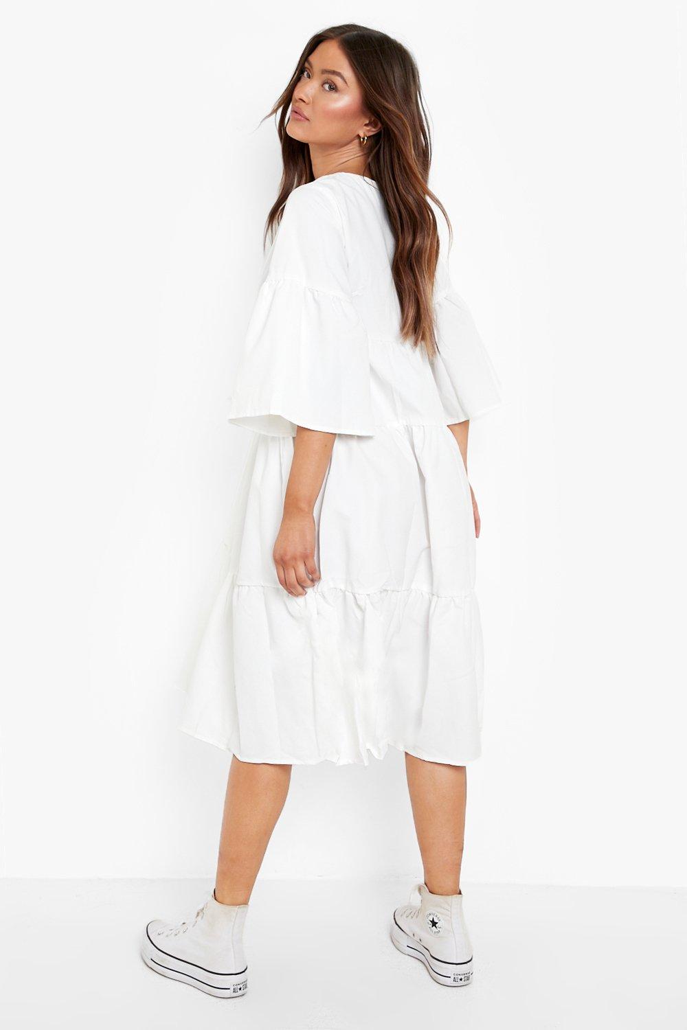 White v store neck smock dress