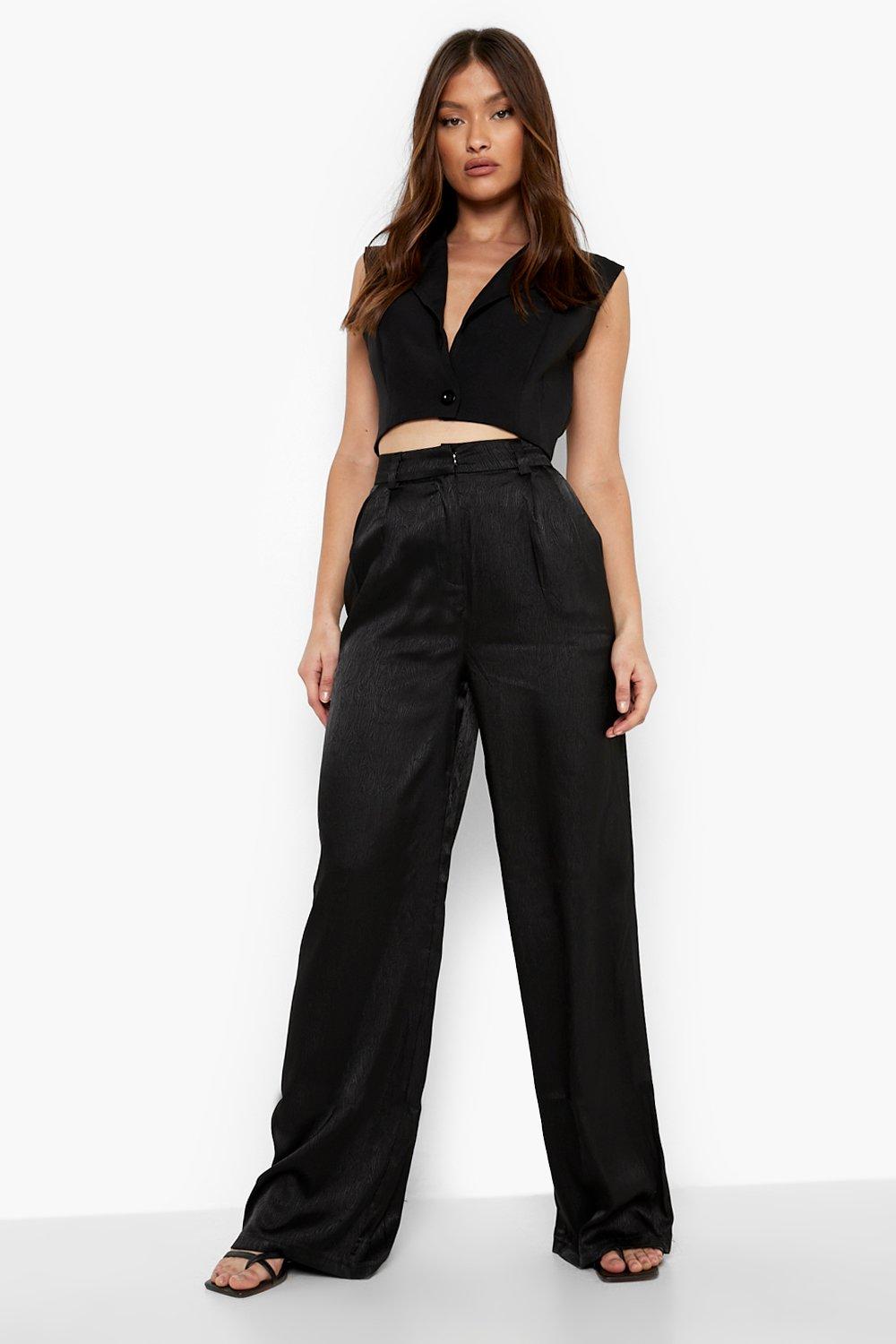 Satin hot sale trousers boohoo