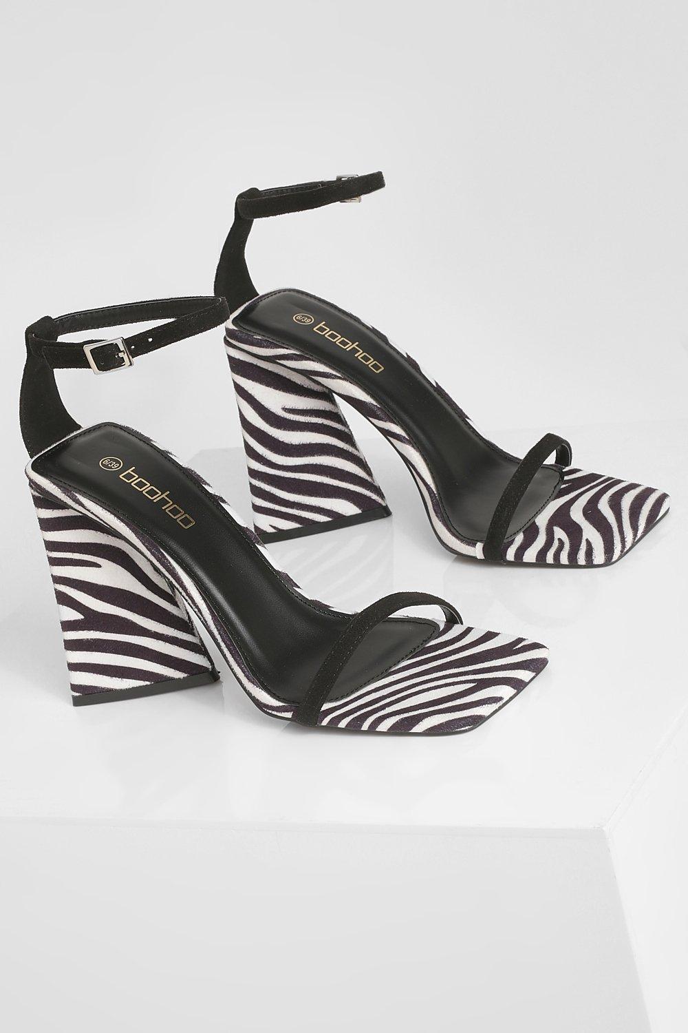 Zebra hot sale block heels