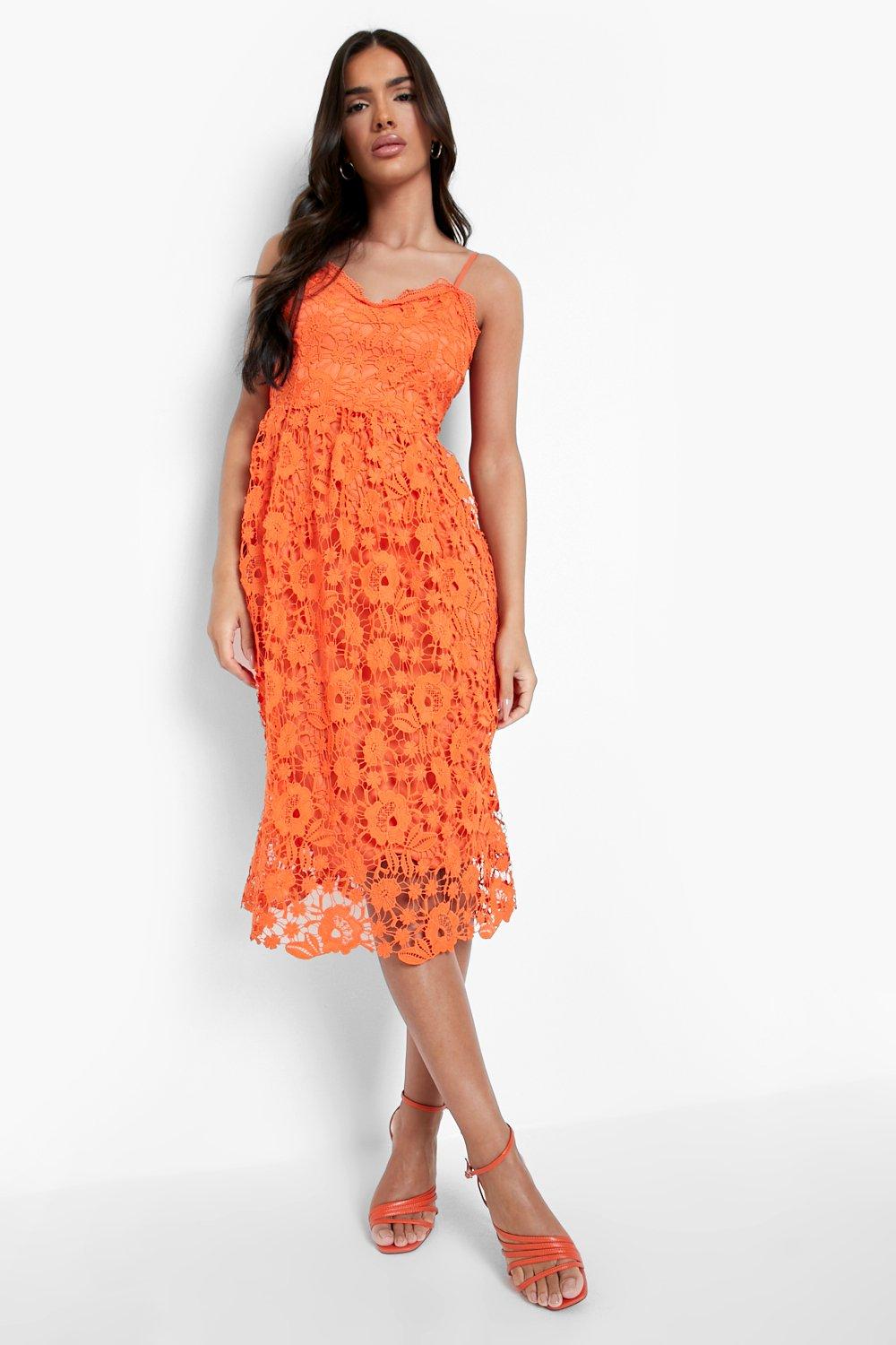 Boohoo crochet midi on sale dress