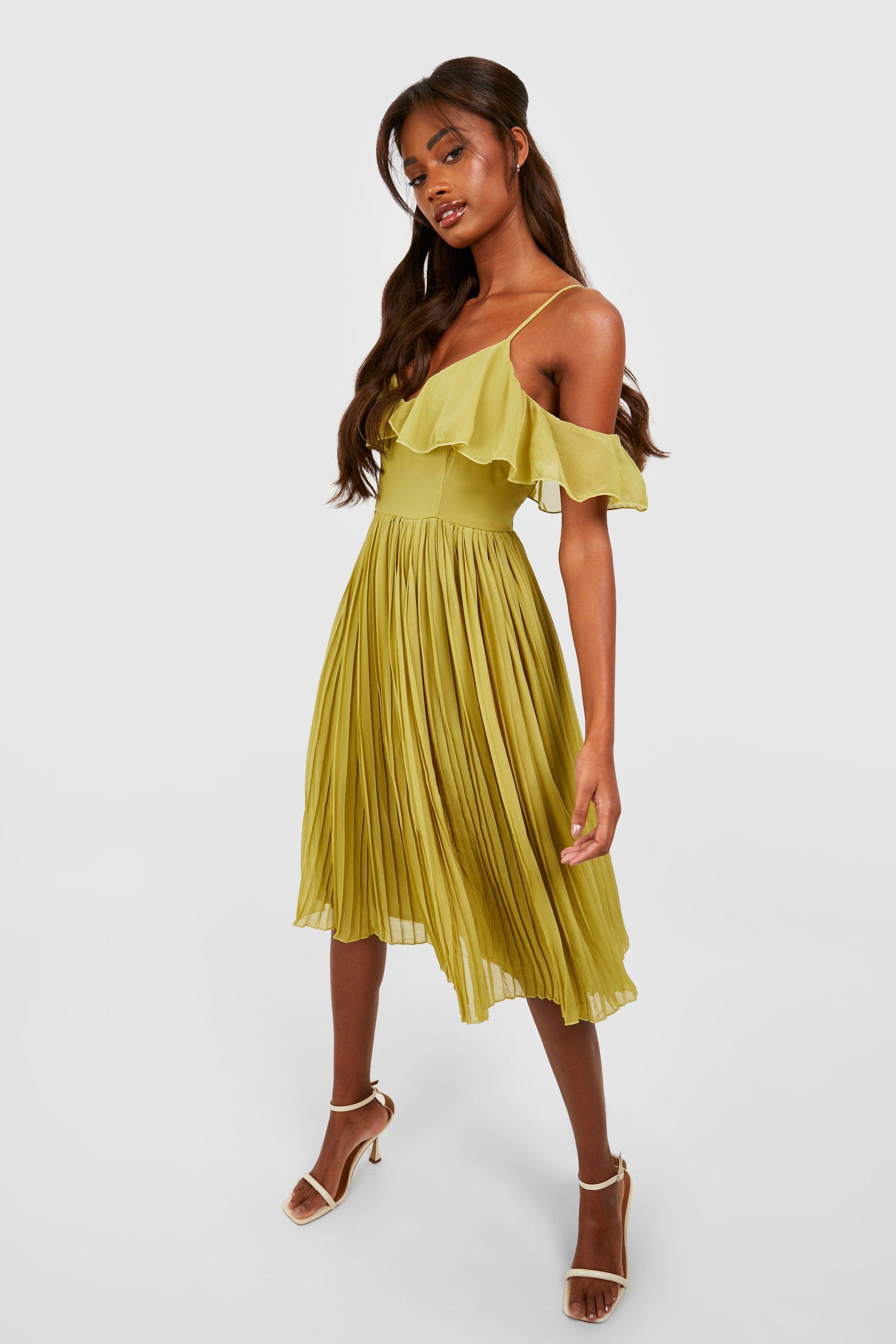 Cold shoulder 2025 ruffle dress