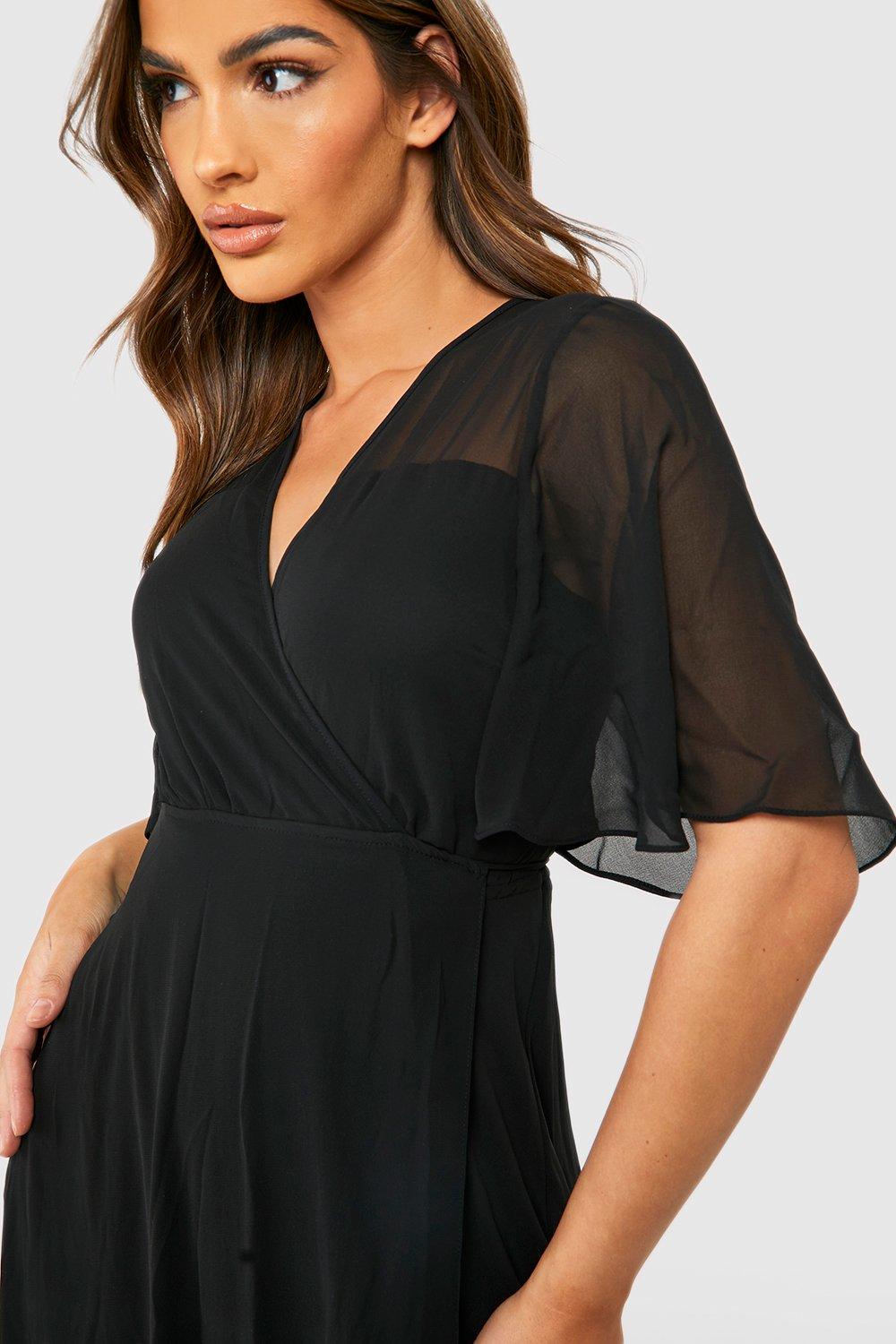 Boohoo angel sleeve clearance dress