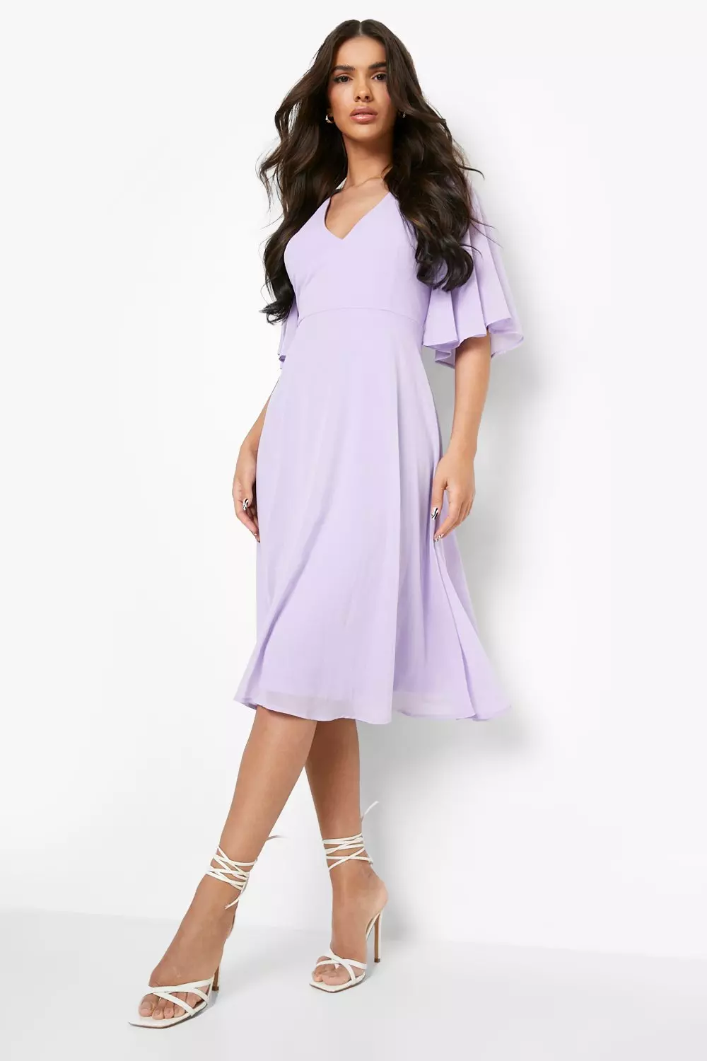 Lilac midi bridesmaid store dress