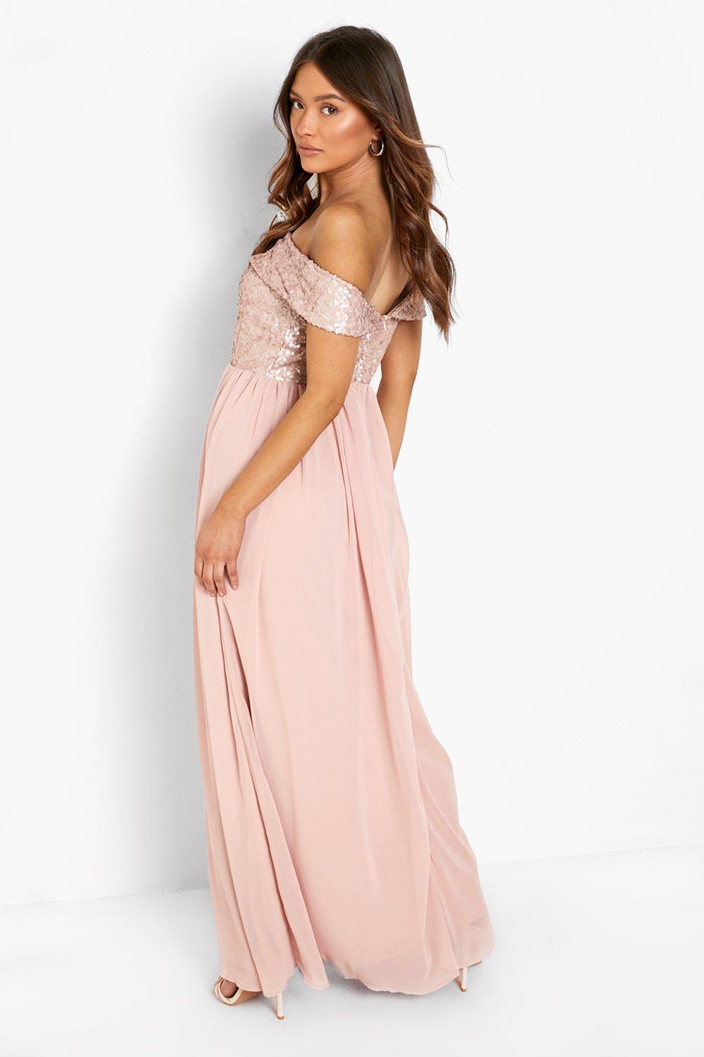 Boohoo bardot deals maxi dress