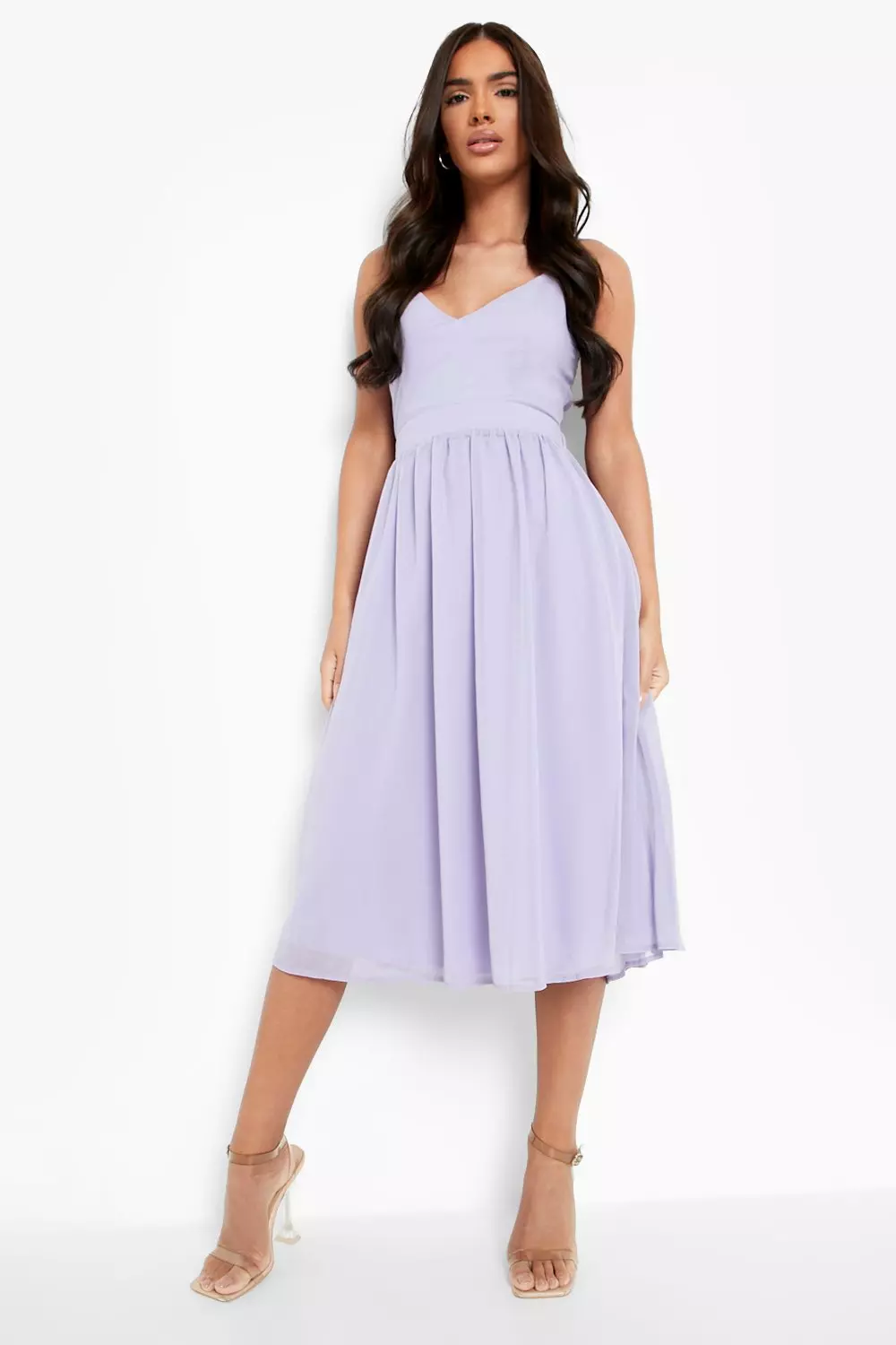 Chiffon tie back shop midi skater dress