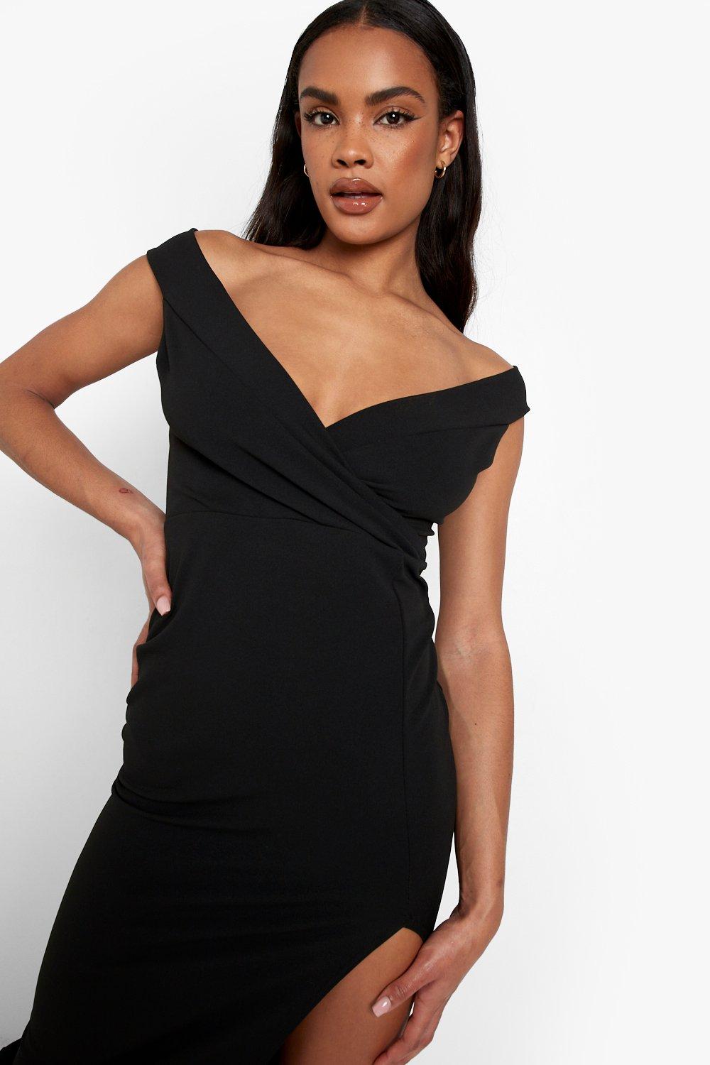 Boohoo off the shoulder clearance maxi dress