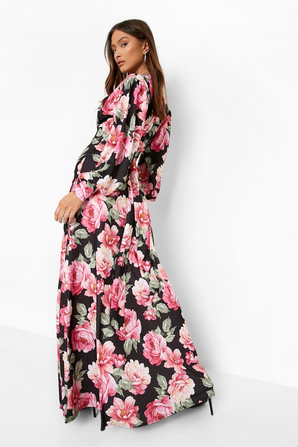 Boohoo floral store maxi dress