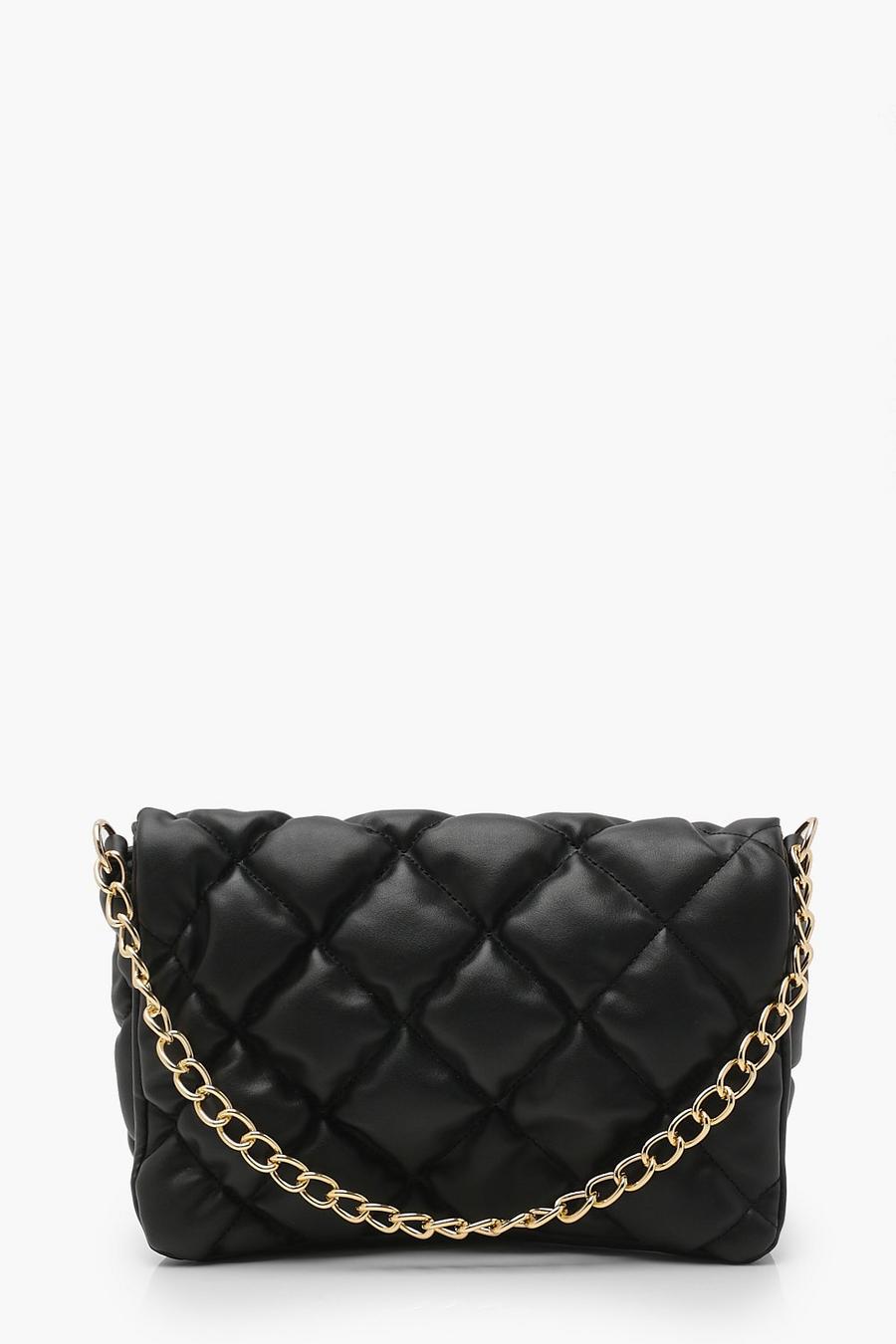 Black svart Oversized Quilted Shoulder Bag
