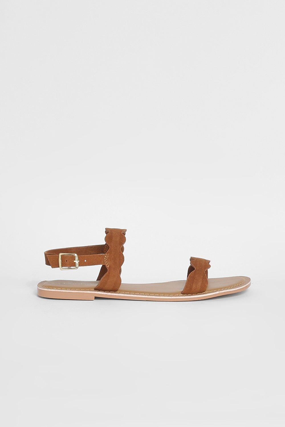 Wide Width Caged Detail Tie Up Flat Sandals