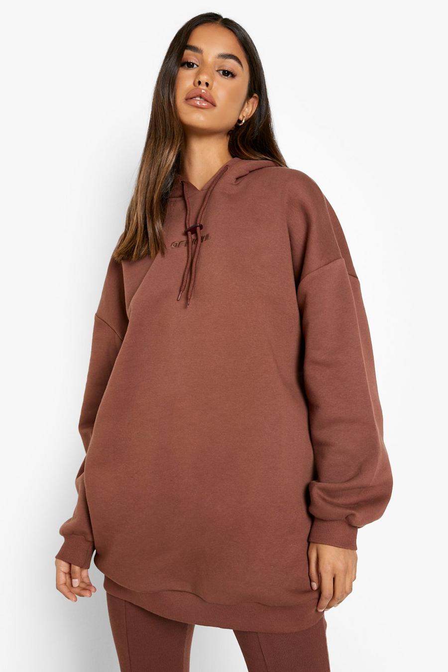 Chocolate Official Balloon Sleeve Oversized Hoodie image number 1