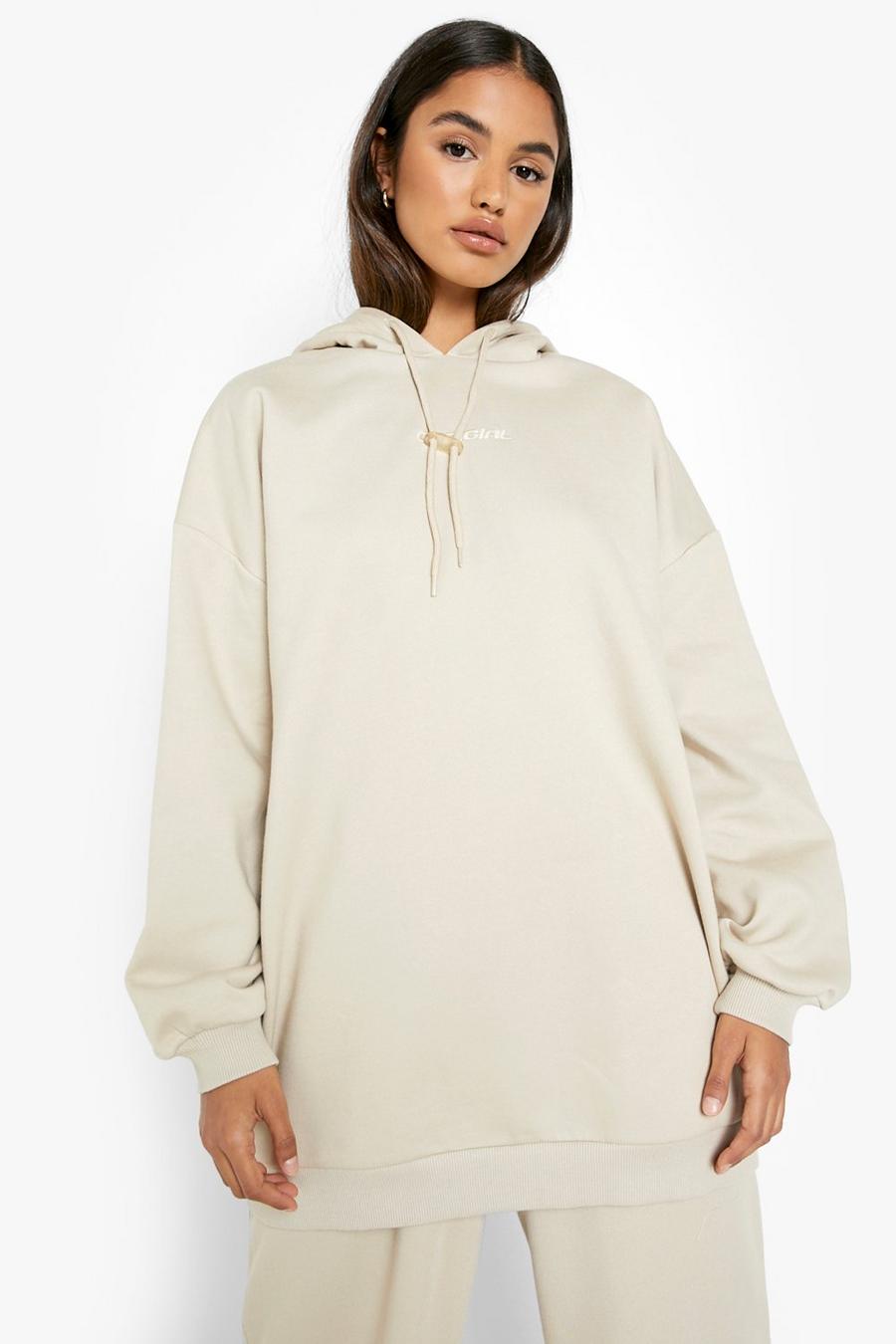 Stone beige Official Balloon Sleeve Oversized Hoodie image number 1
