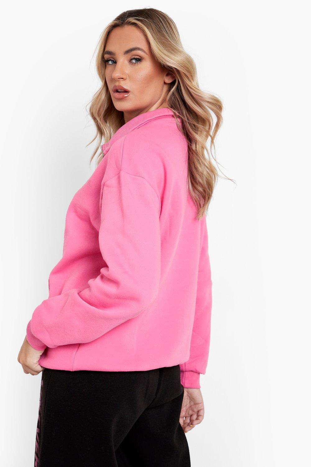 Half zip pink sweater sale