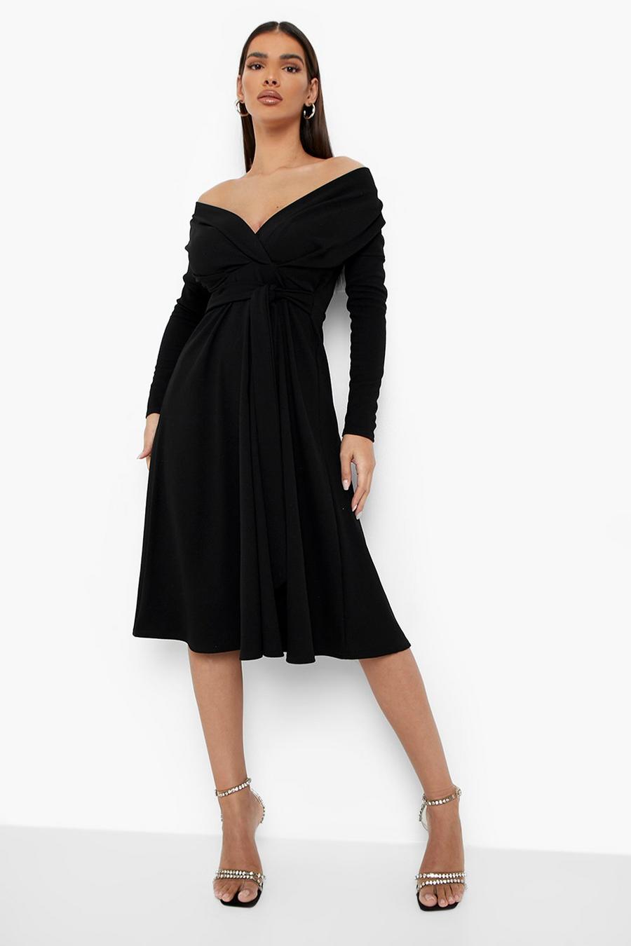 Black svart Off shoulder-klänning