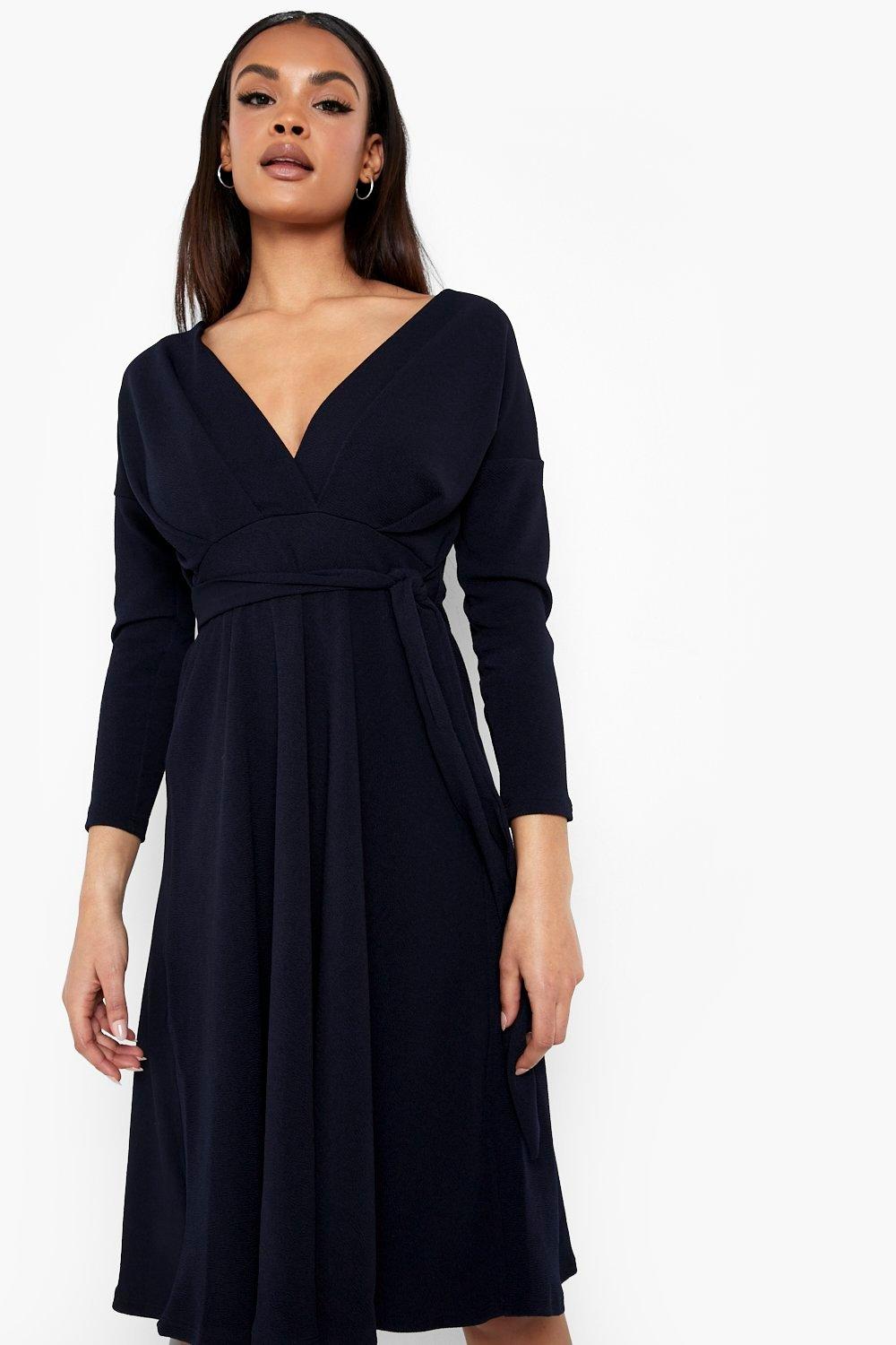 Navy midi cheap skater dress