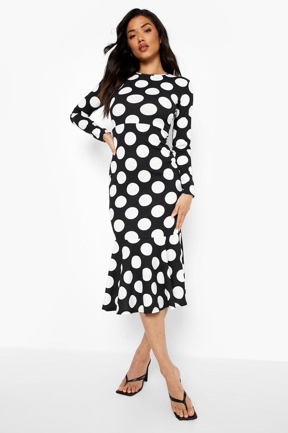 long sleeve black midaxi dress