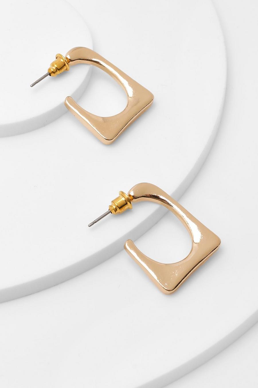 Gold Square Hoop Earring image number 1