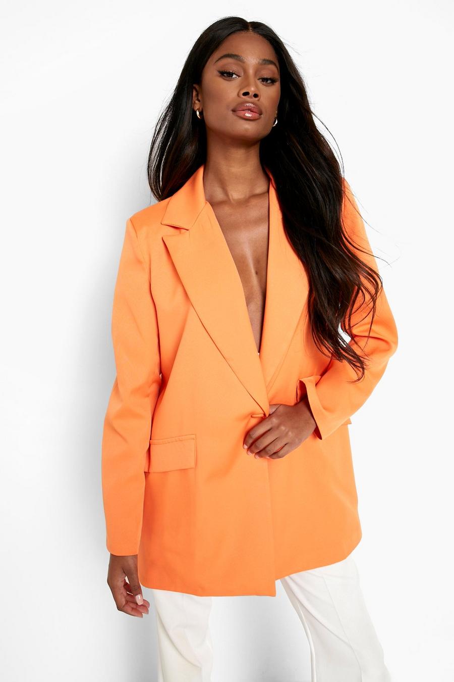 Orange Colour Pop Tailored Blazer image number 1