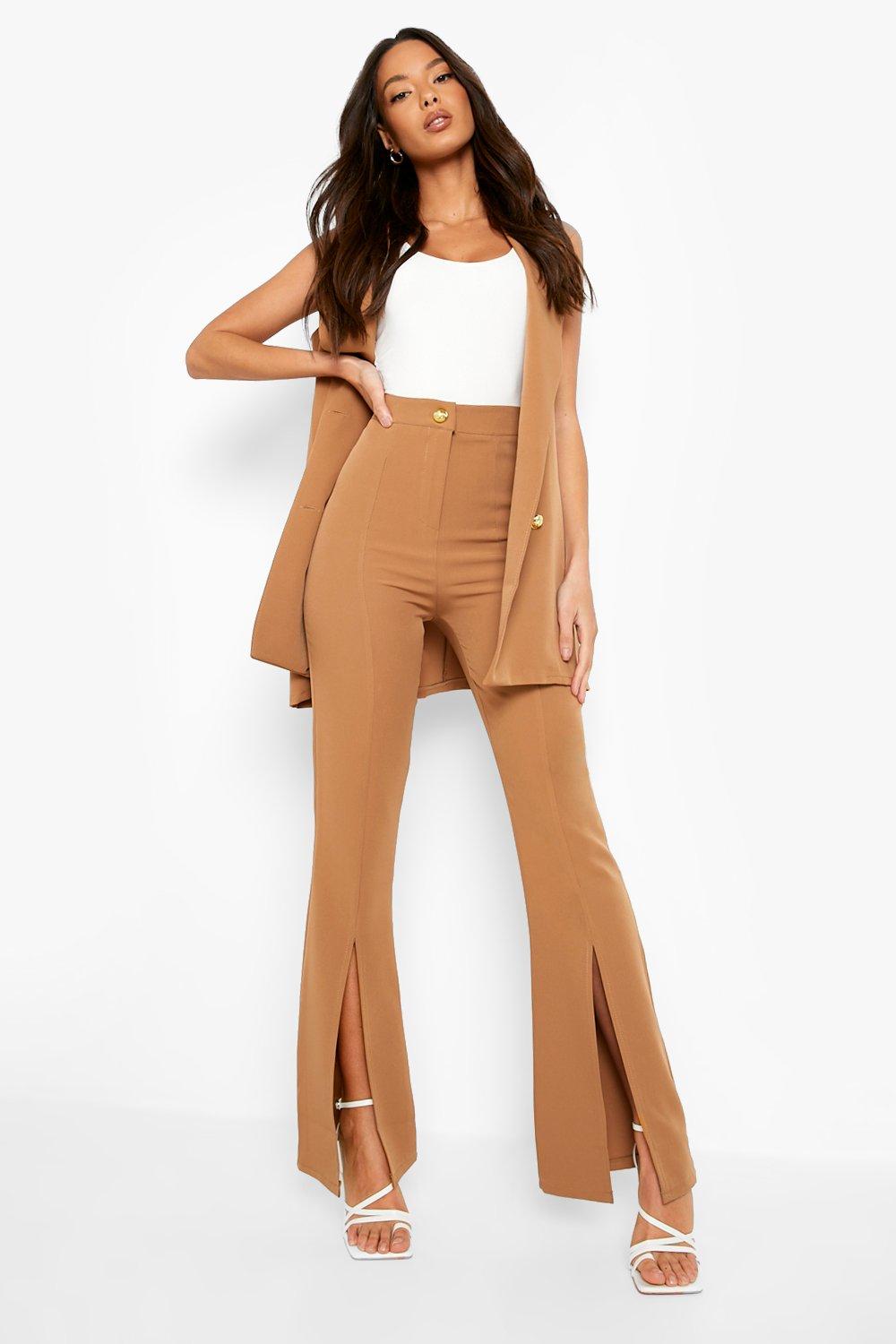 https://media.boohoo.com/i/boohoo/fzz38460_camel_xl_2/female-camel-split-front-fit-&-flare-pants