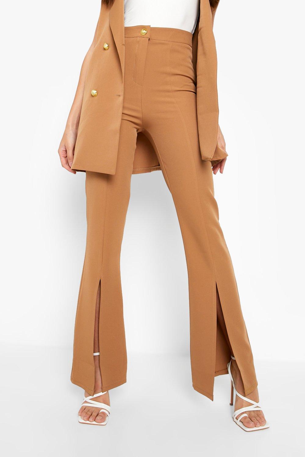 Beige broek met online split