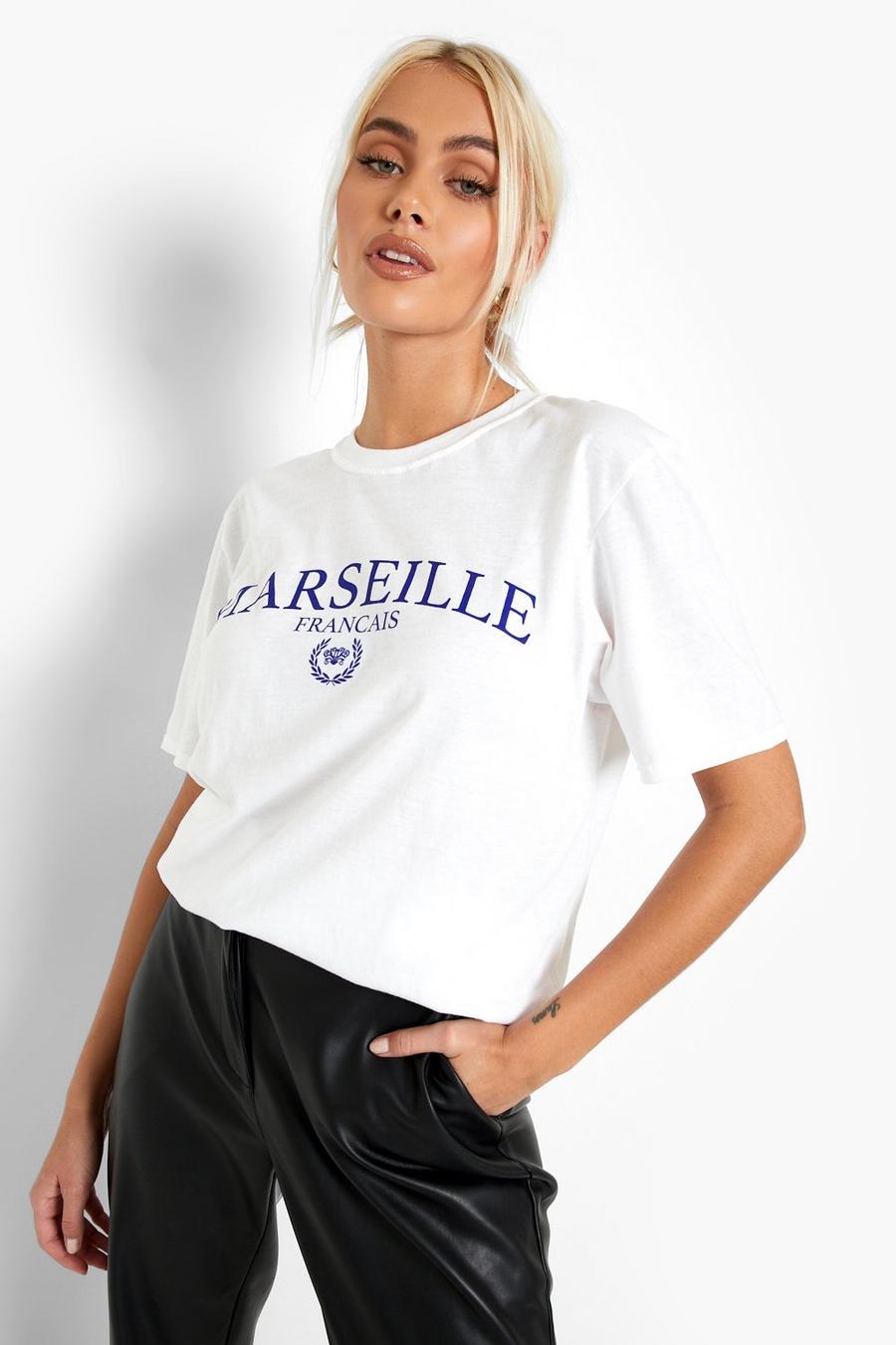T-Shirt mit Marseille Francais Print, White image number 1