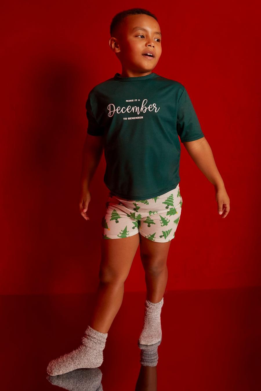Green Mini Me December To Rememer Pyjamas med shorts image number 1