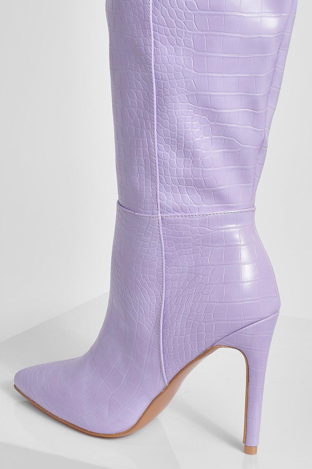 Mauve knee shop high boots