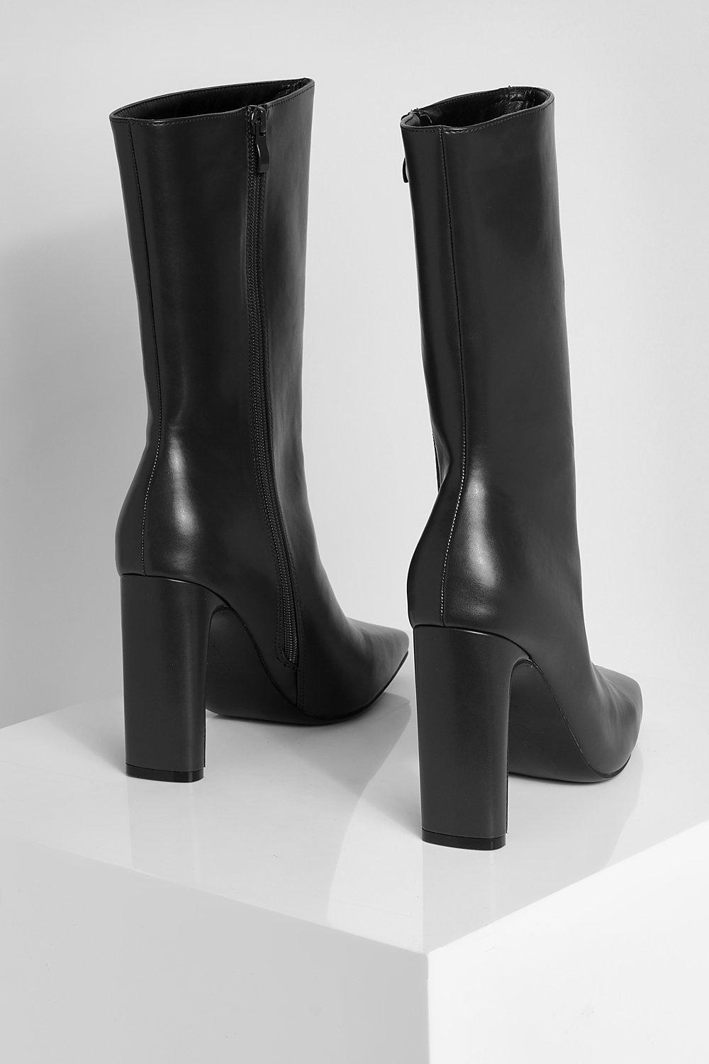 Square toe store high heel boots