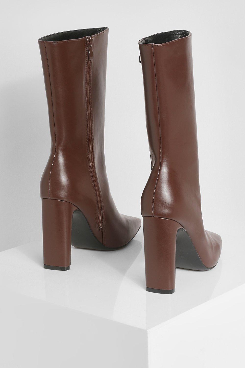 Wide Width Square Toe Heeled Boots