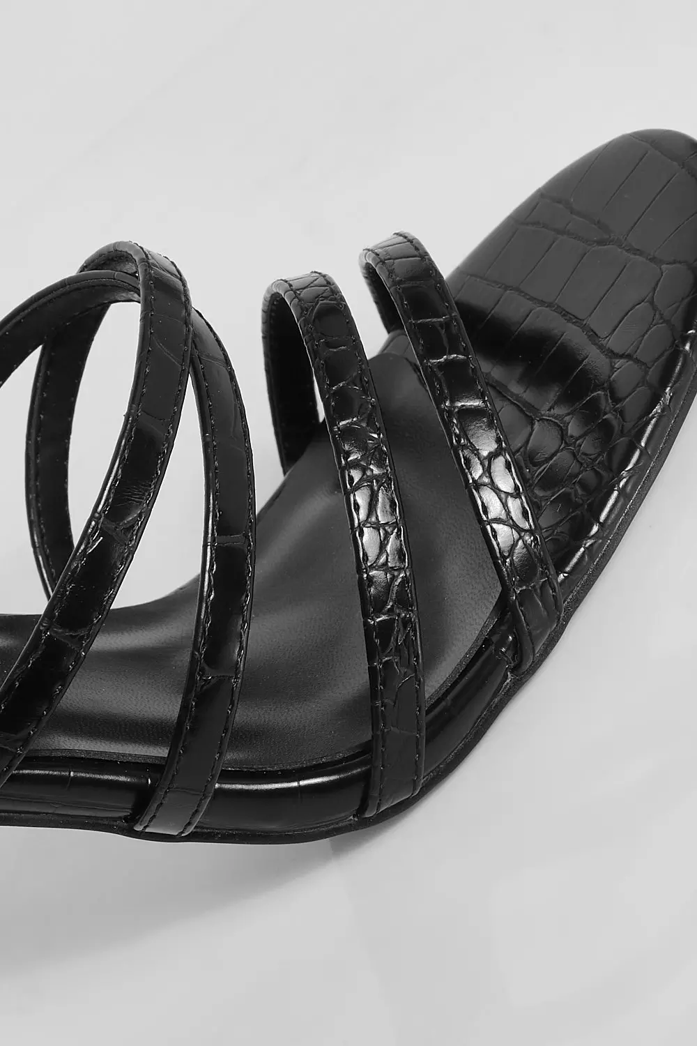 Black Multi Strap Croc Sandal alternative image