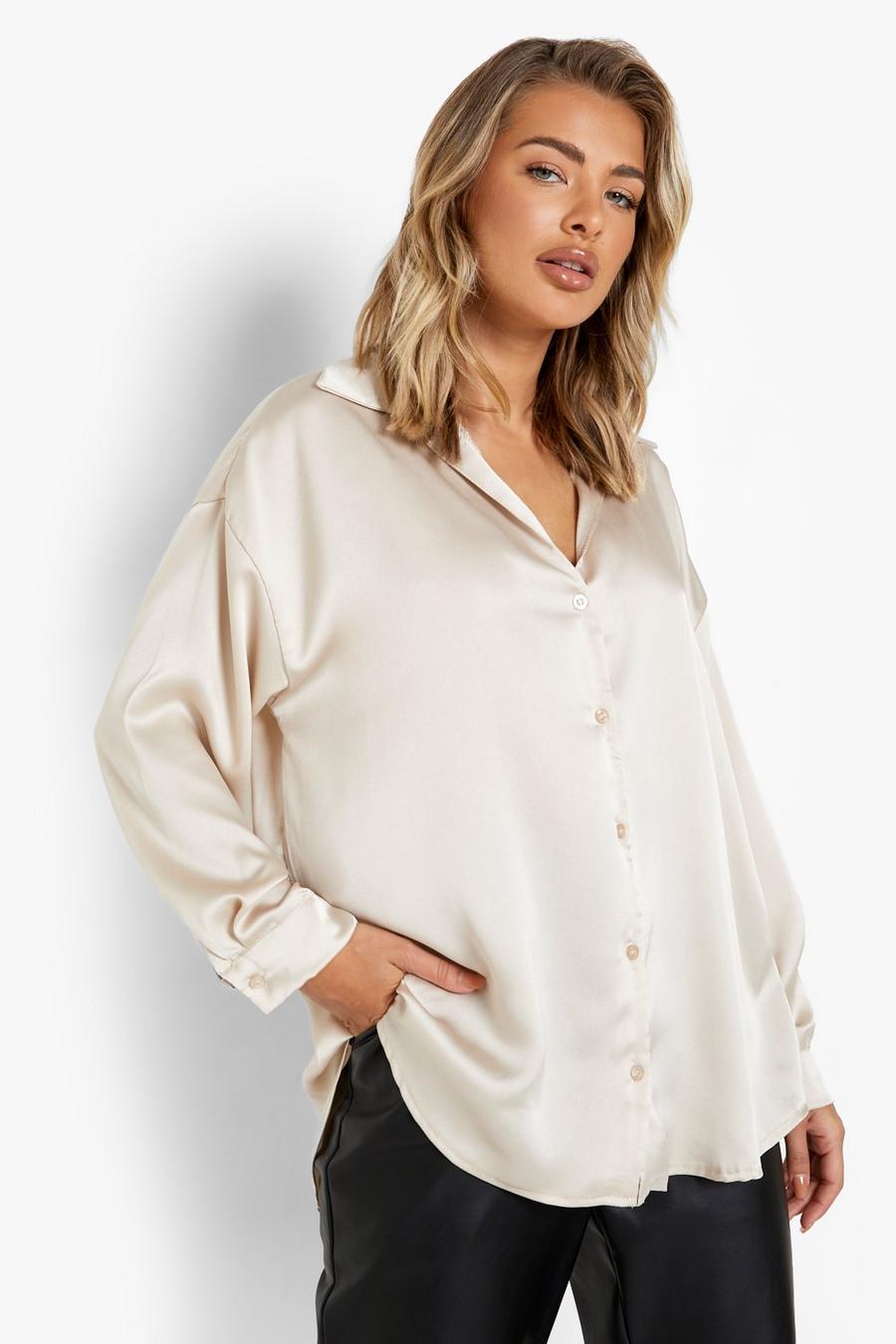 Beige Woven Volume Sleeve Relaxed Fit Shirt image number 1