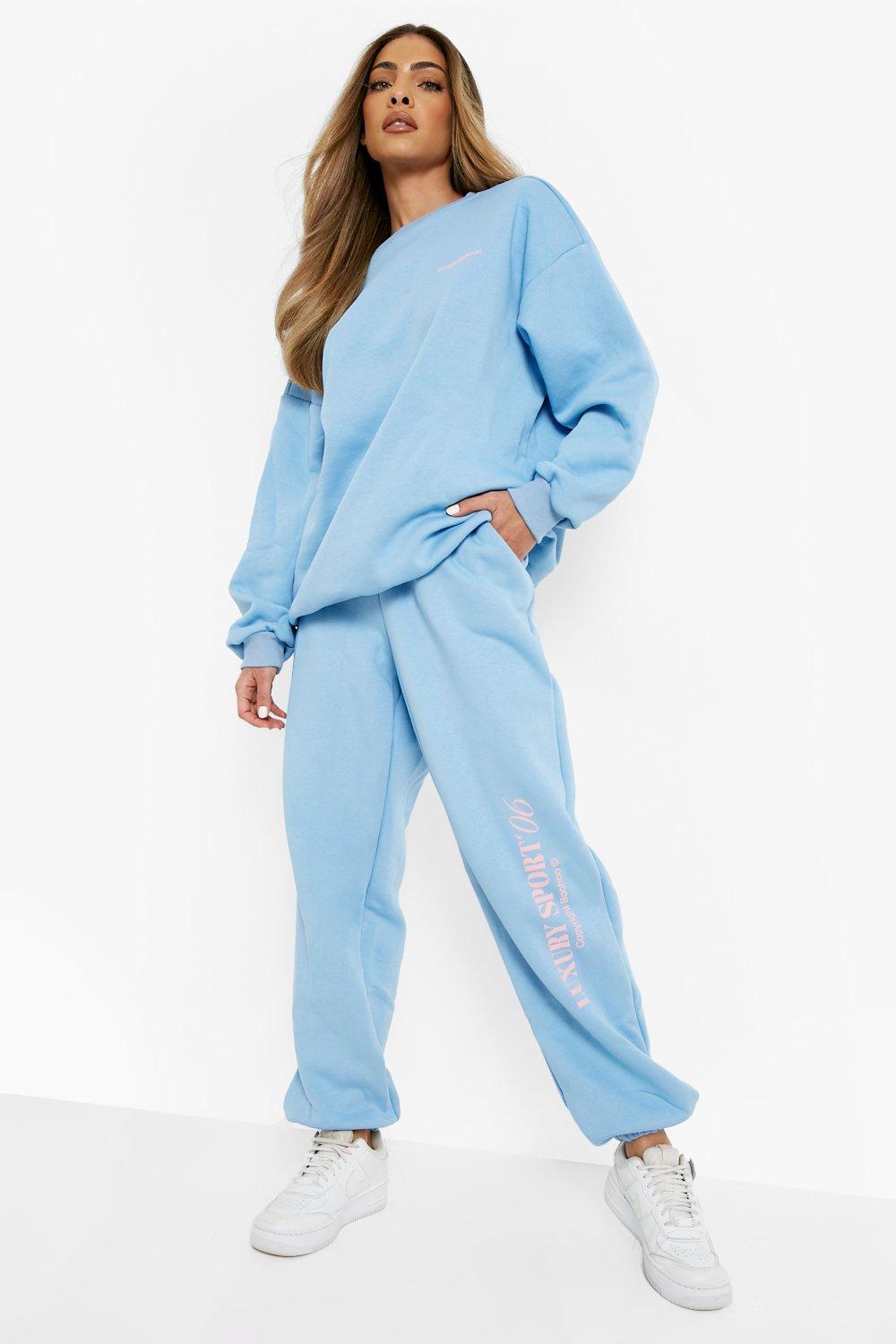 blue boohoo tracksuit