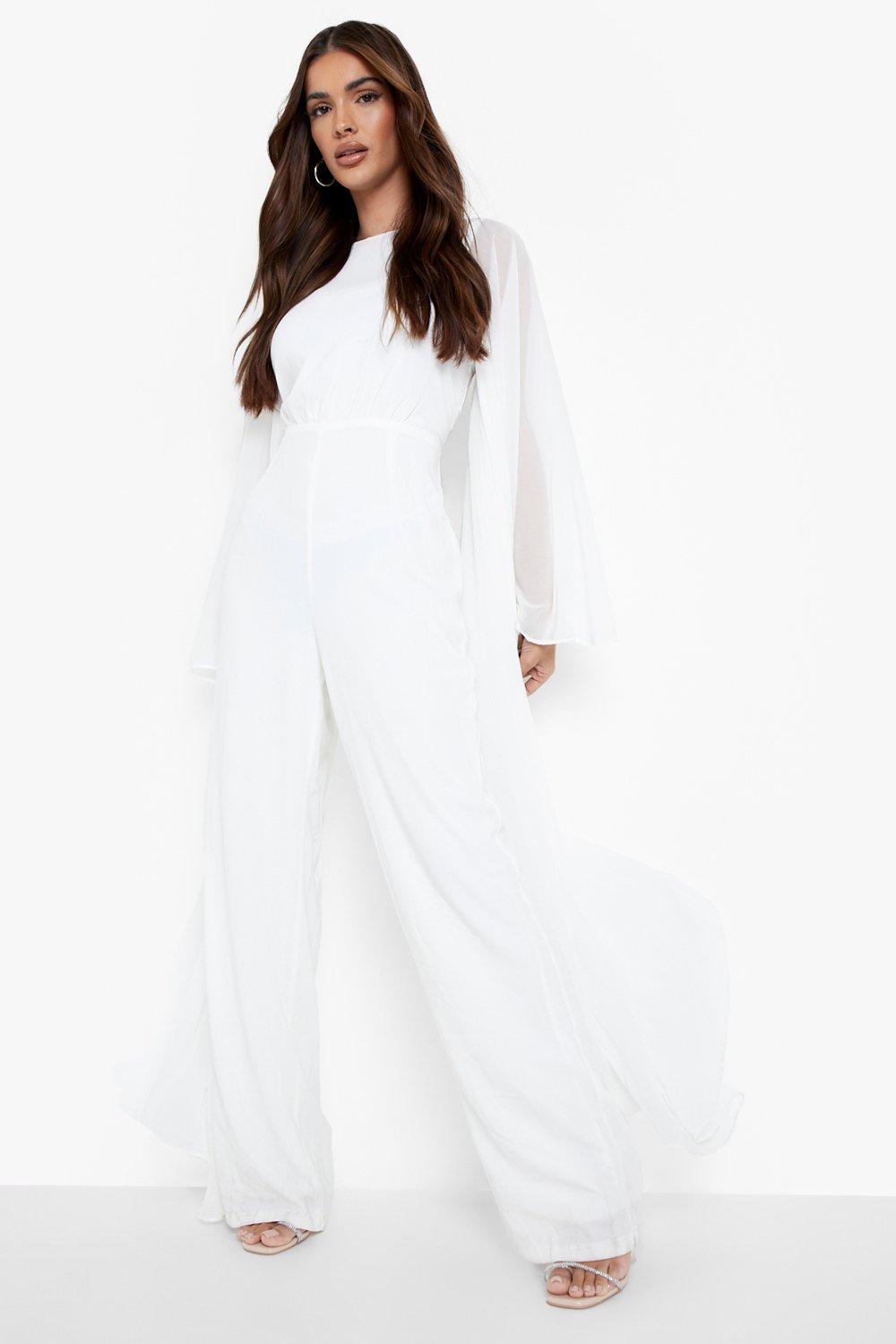 White store chiffon jumpsuit