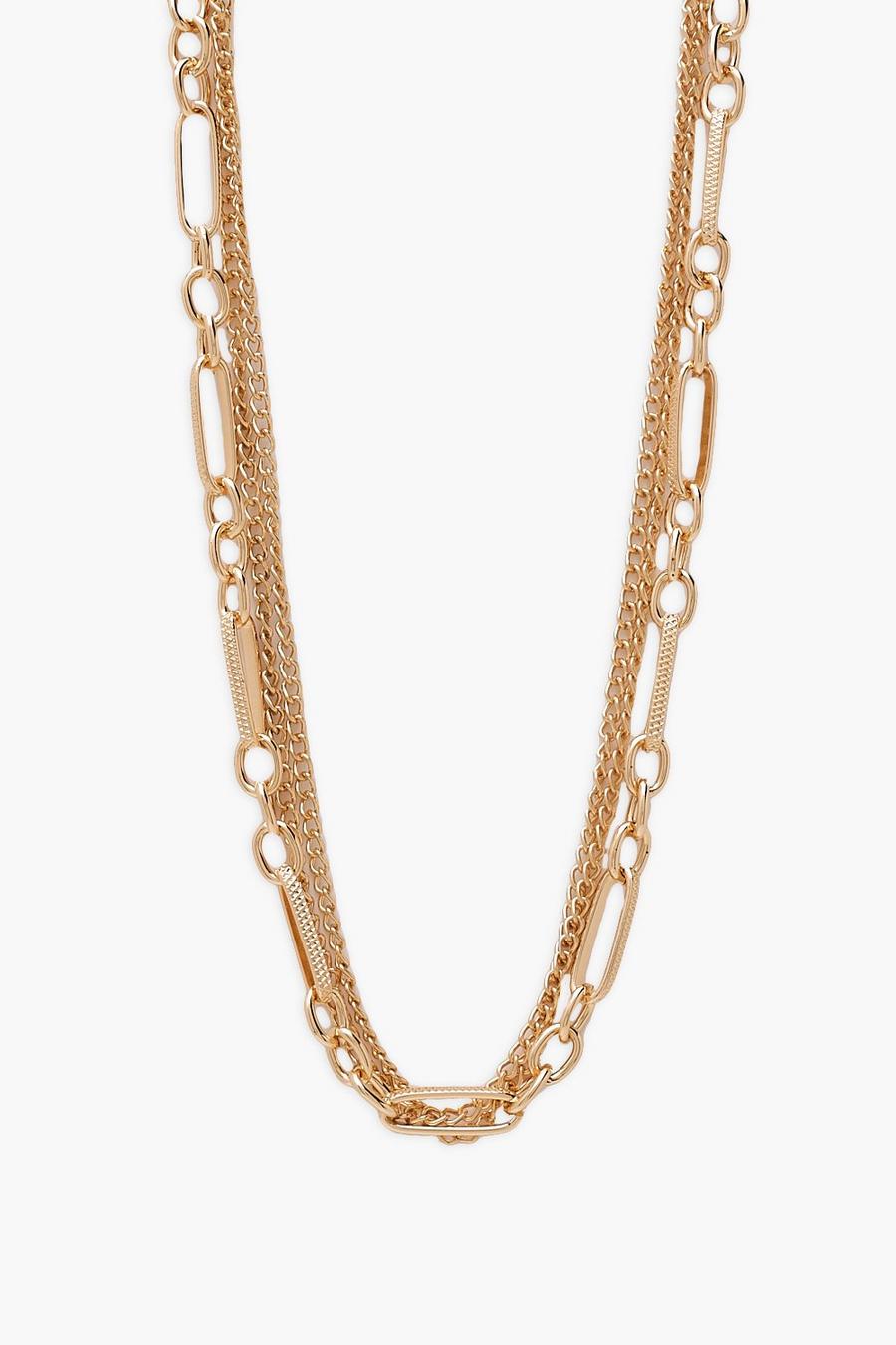 Gold Chunky Chain Link Assorted Necklaces image number 1