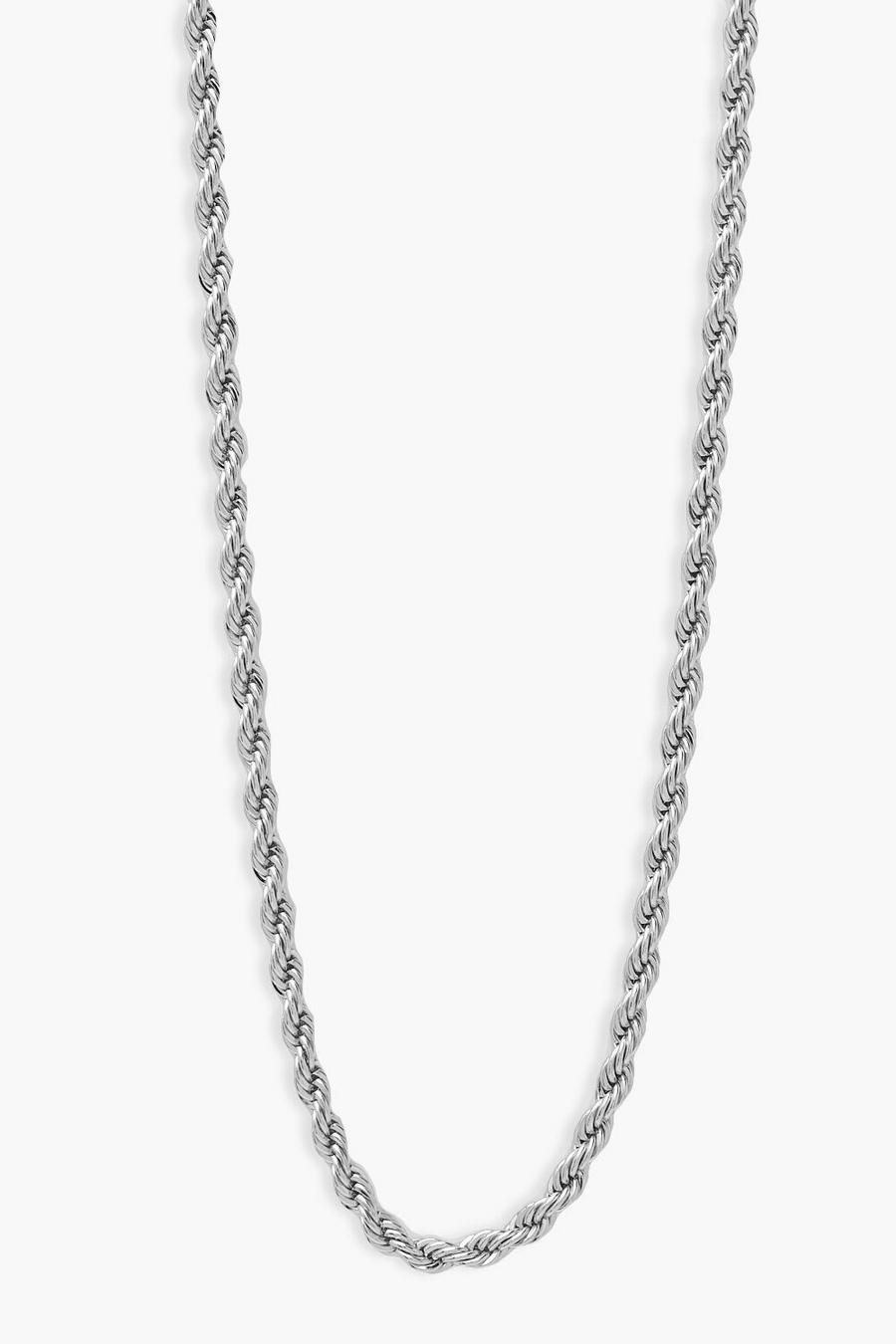 Silver Twisted Rope Necklace image number 1