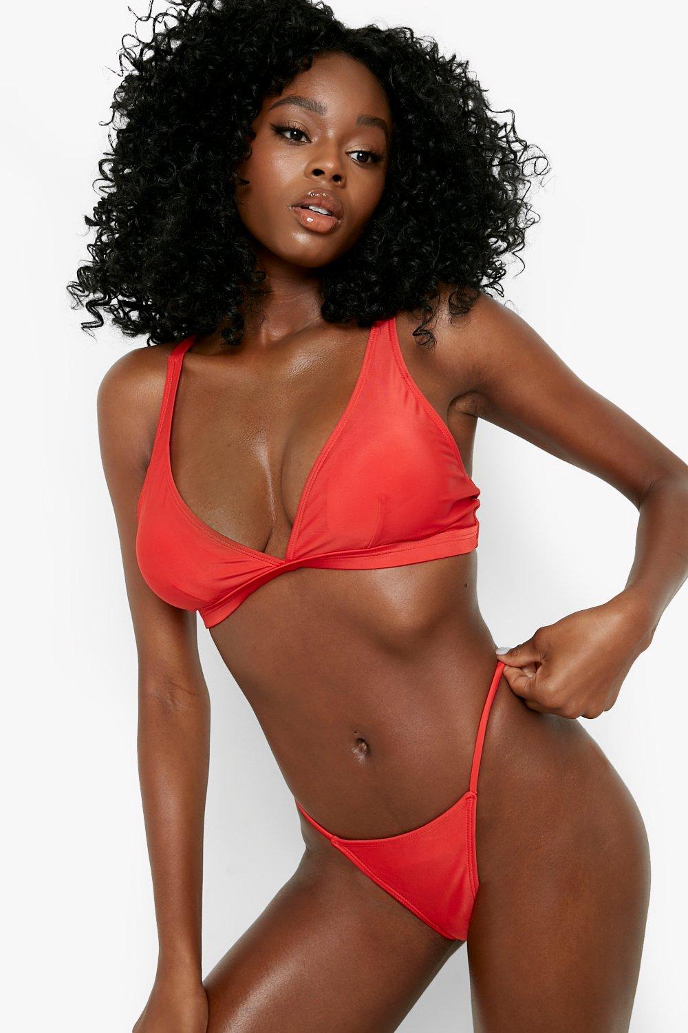 Boohoo.com Damen Sport & Bademode Bademode Bikinis Tanga Bikinis Recycelter Essentials Tanga-Bikinihose 42 