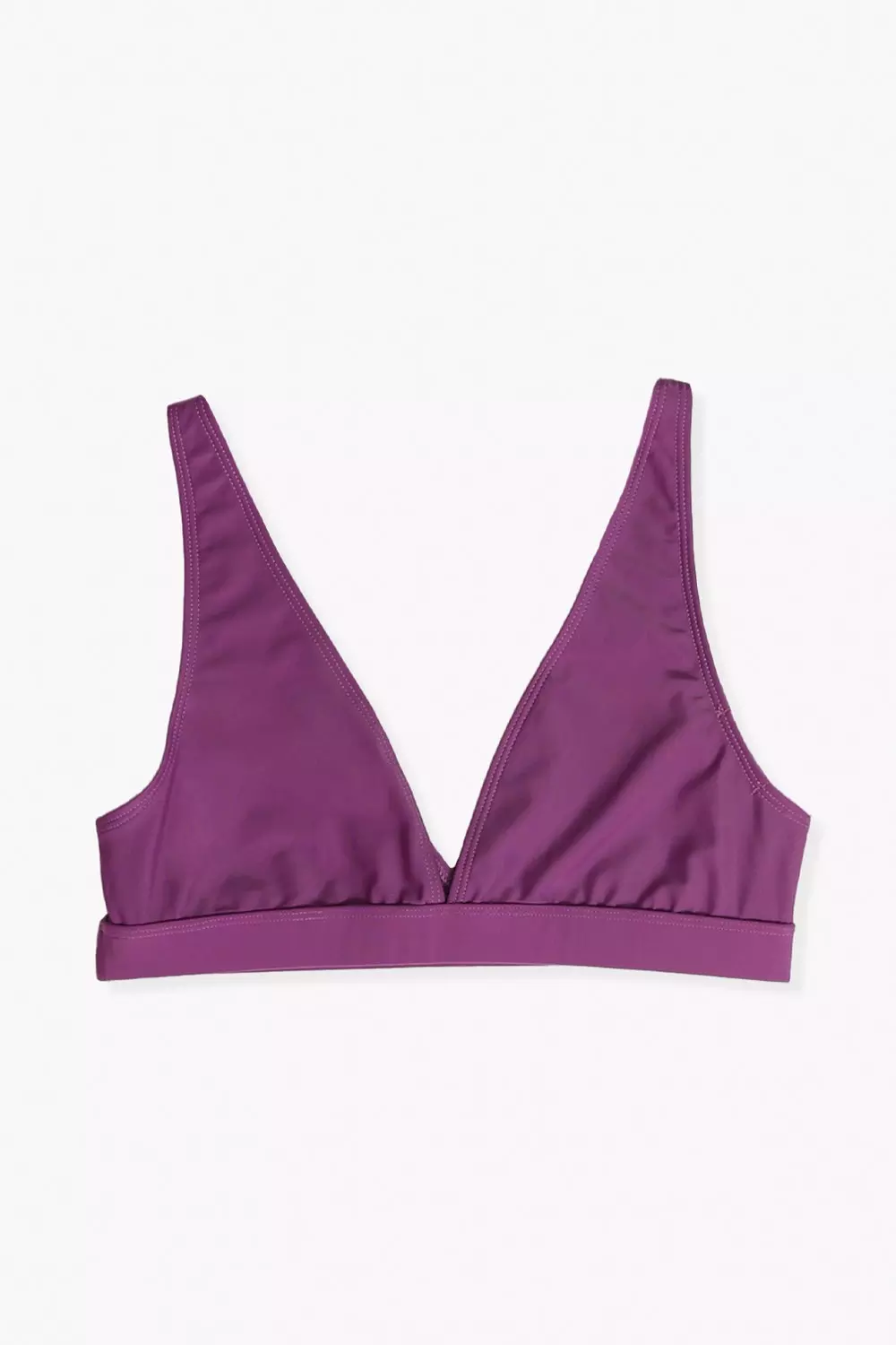 Solid color triangle bikini top - Purple - Sz. 42-60 - Zizzifashion